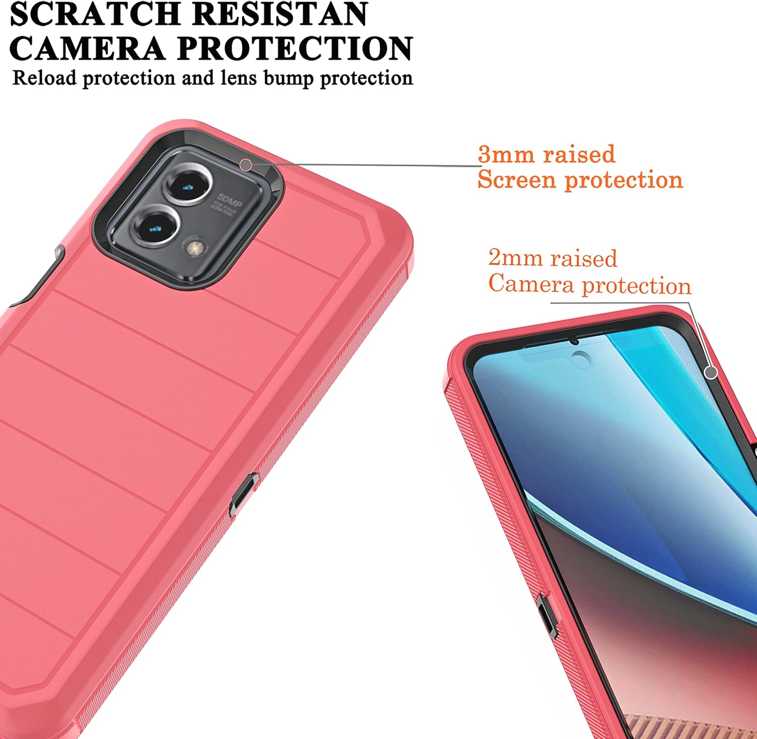 Funda para Moto G Stylus 2023 5G con protector de pantalla integrado, a prueba de caídas, duradera de 3 capas, protección contra caídas, protección