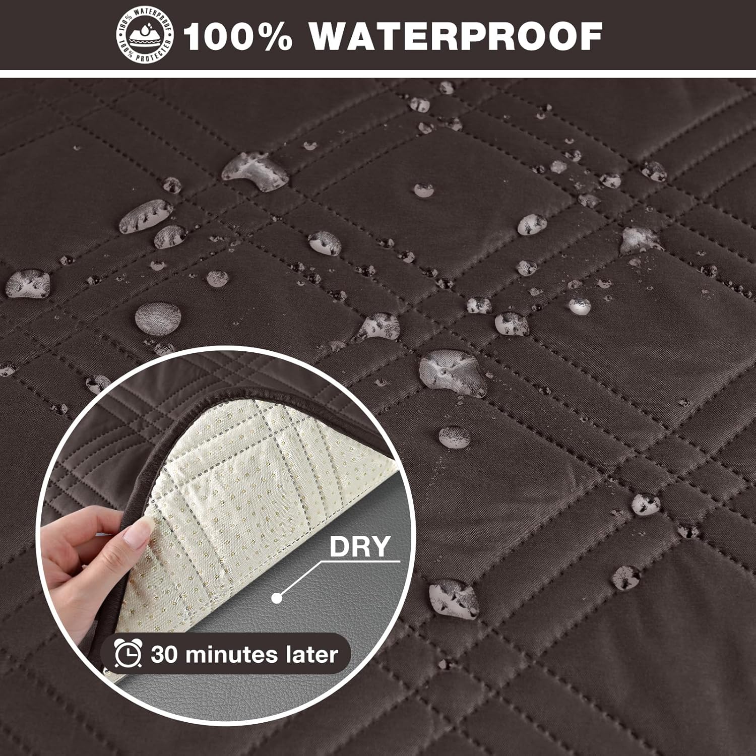 TAOCOCO Funda reclinable 100% impermeable, fundas antideslizantes para sofá biplaza reclinable con correas elásticas, silla reclinable