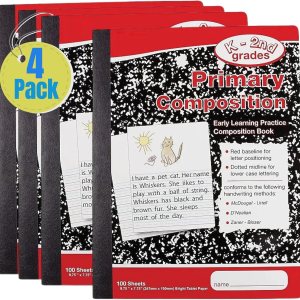 1InTheOffice Cuaderno de composición primaria K-2, cuaderno de composición de jardín de infantes, 100 hojas, rojomármol, 7.5 x 9.75 pulgadas, 1InTheOffice Cuaderno de composición primaria K-2, cuaderno de composición de jardín de infantes, 100 hojas, rojomármol, 7.5 x 9.75 pulgadas,