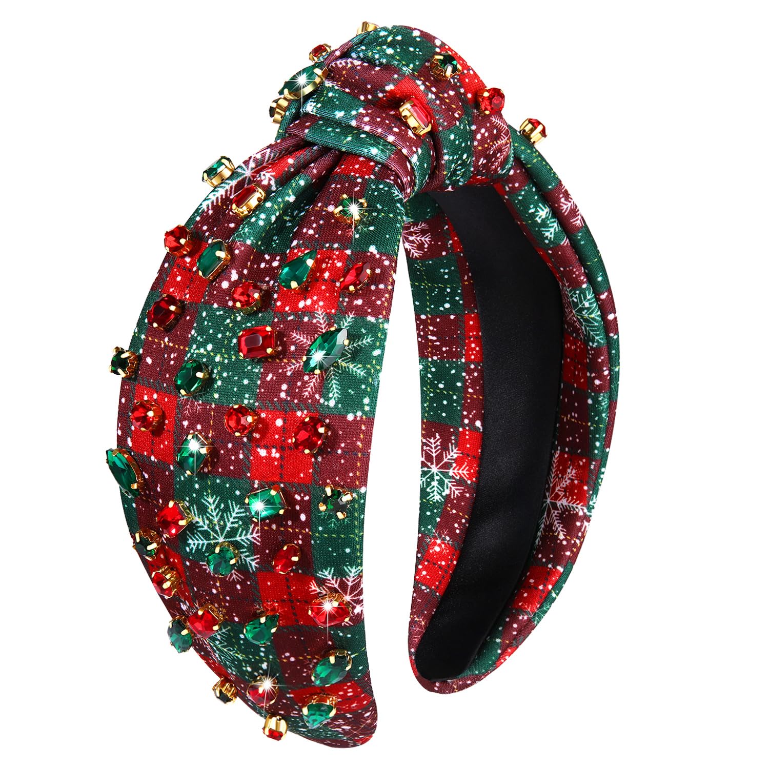 Diadema de Navidad para mujer, accesorios de Navidad, árbol de Navidad, copo de nieve, reno, bastón de caramelo, diadema anudada con perlas de