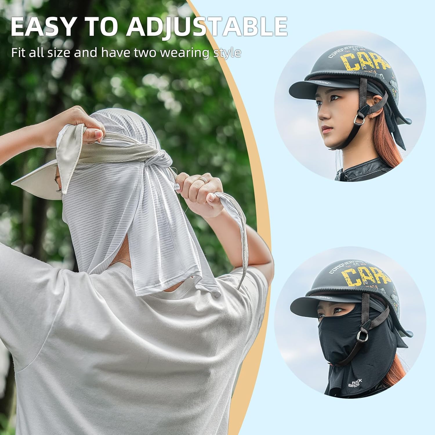 ROCKBROS Sombrero de pesca para hombres y mujeres, para senderismo, jardín, protección UPF 50+, protección UV con solapa para el cuello y cubierta