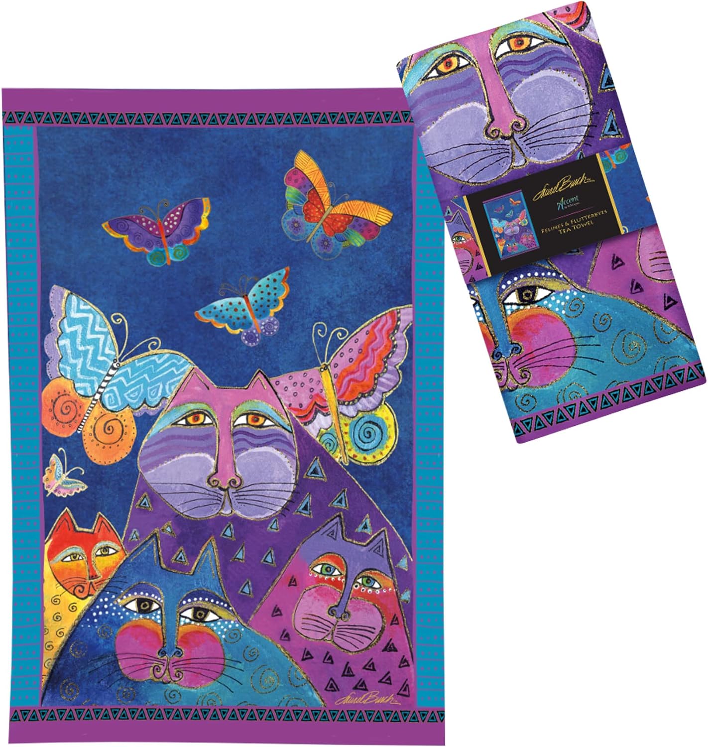 RainCaper Laurel Burch Flutterbyes – Toallas de cocina de 18 x 28 pulgadas, 1 CT  100% algodón súper suave y absorbente