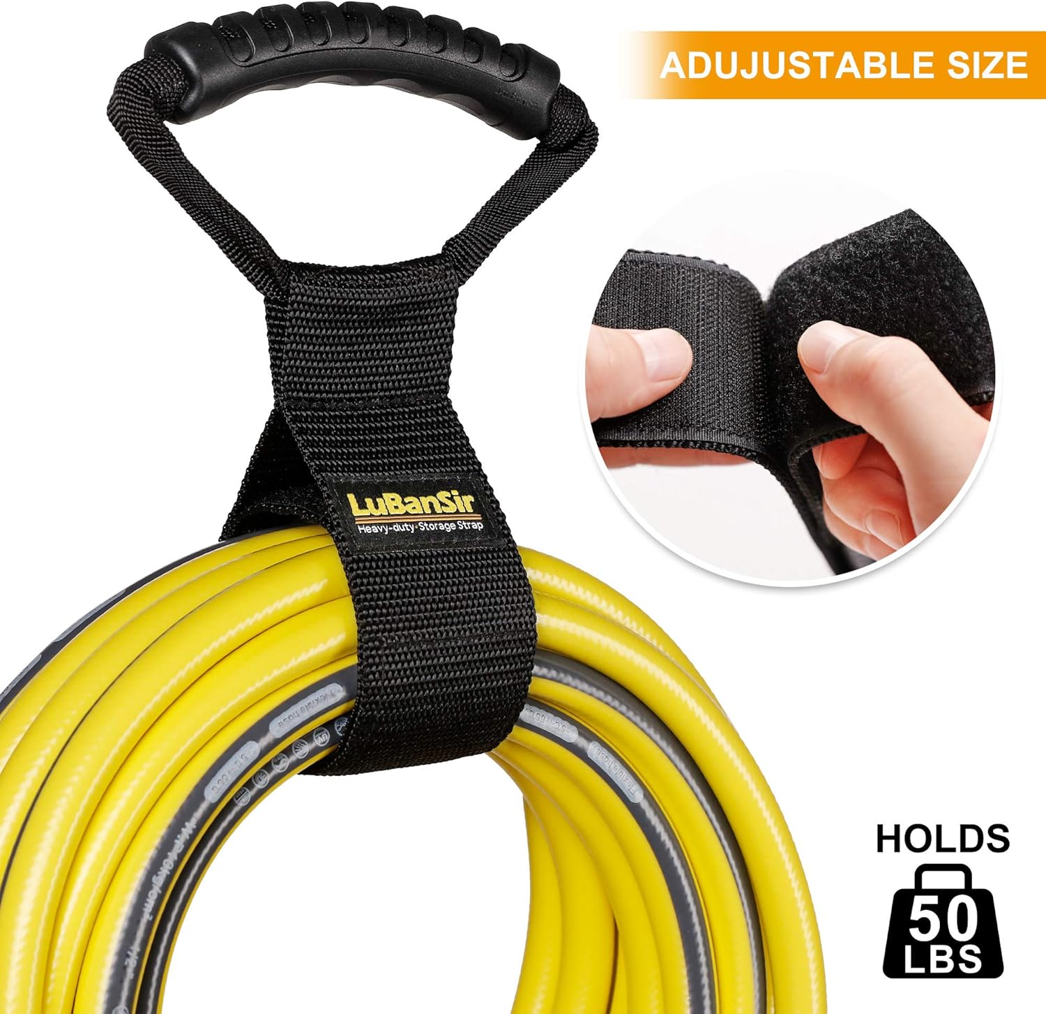 LuBanSir Correas de almacenamiento de cable de extensión, 17 pulgadas (paquete de 2) correas de gancho y bucle resistentes con asa de transporte
