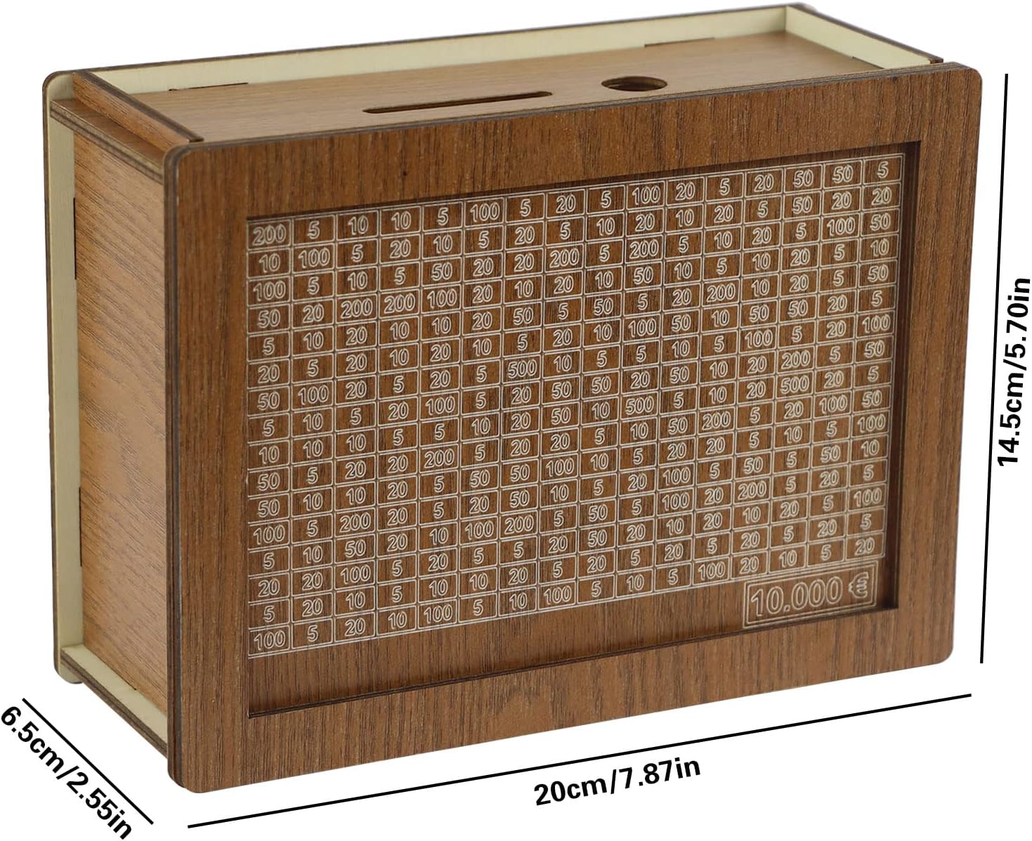 Caja de dinero de madera con mostrador, alcancía de madera reutilizable, caja de ahorro de dinero con bolígrafo borrable para ahorrar dinero, cajas
