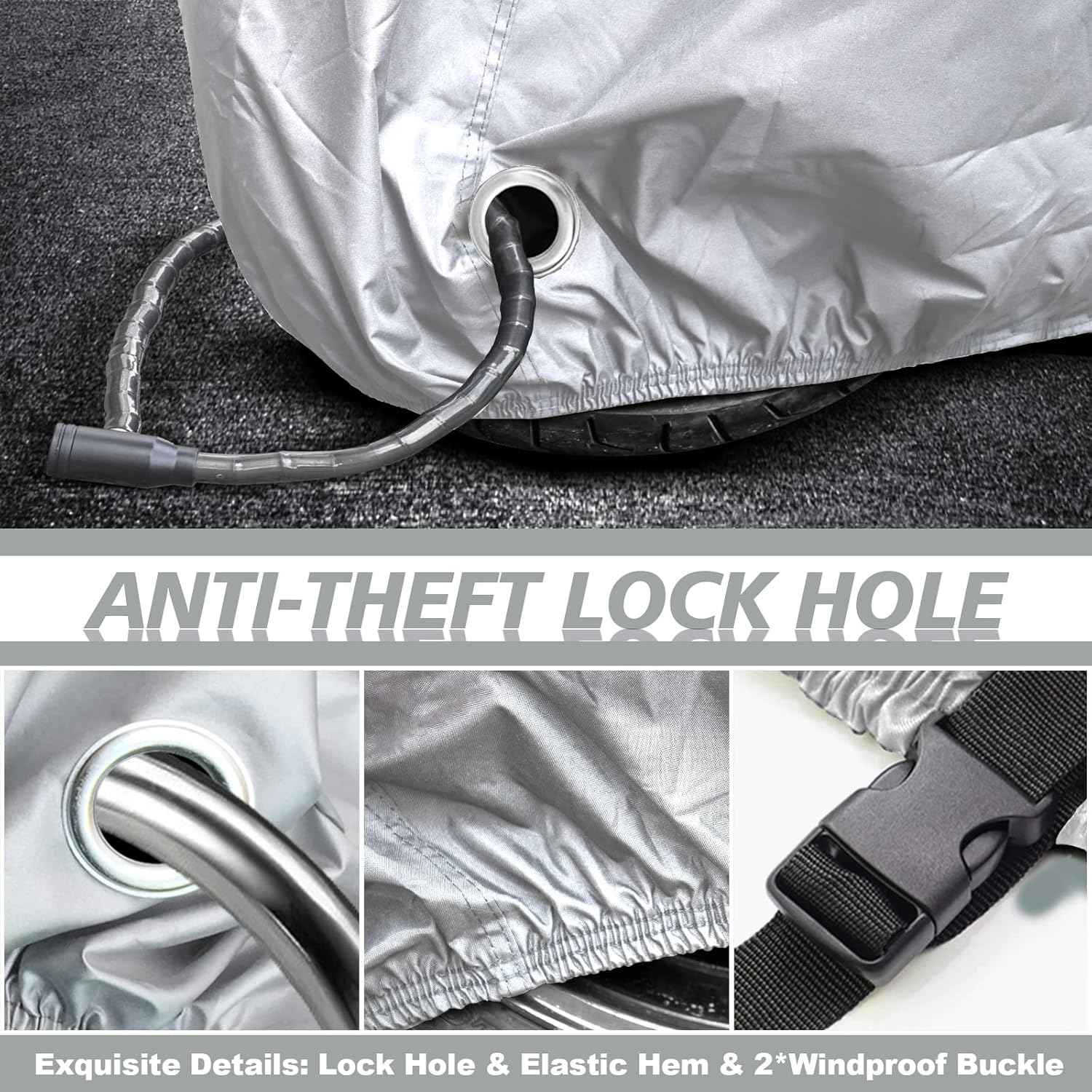 XYZCTEM Funda de motocicleta  Protección impermeable para exteriores para todas las estaciones, apta para bicicletas turísticas, picadores y