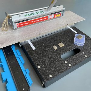 Cortador de tablones de vinilo profesional de 13 pulgadas con 3 cuchillas ranuradas y calibre de contorno de 10 pulgadas, bloqueo ajustable Cortador de tablones de vinilo profesional de 13 pulgadas con 3 cuchillas ranuradas y calibre de contorno de 10 pulgadas, bloqueo ajustable