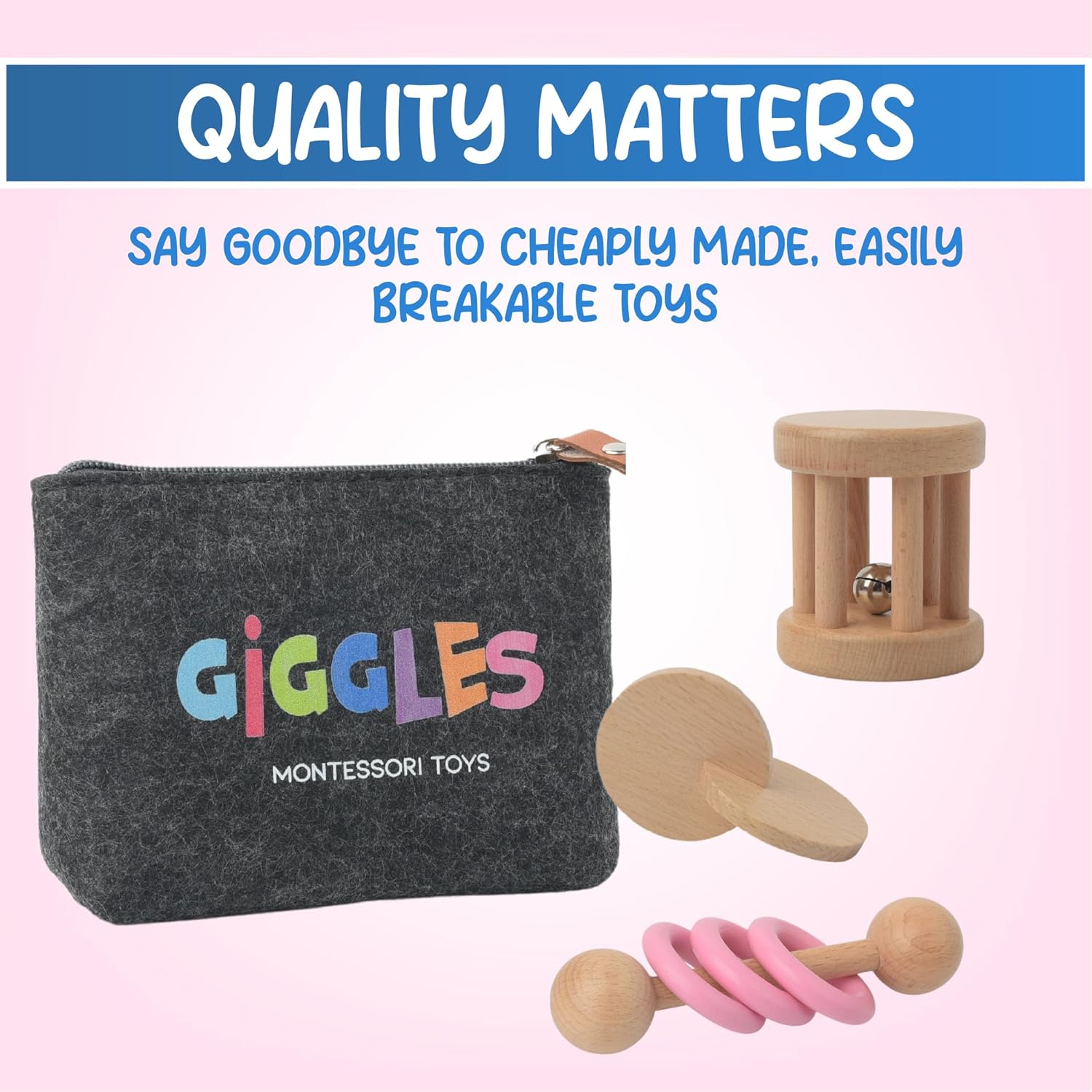 Juguetes Montessori para bebés de 0 a 6 meses y 6 a 12 meses, juguete de madera ecológico para estimulación sensorial, desarrollo de habilidades y