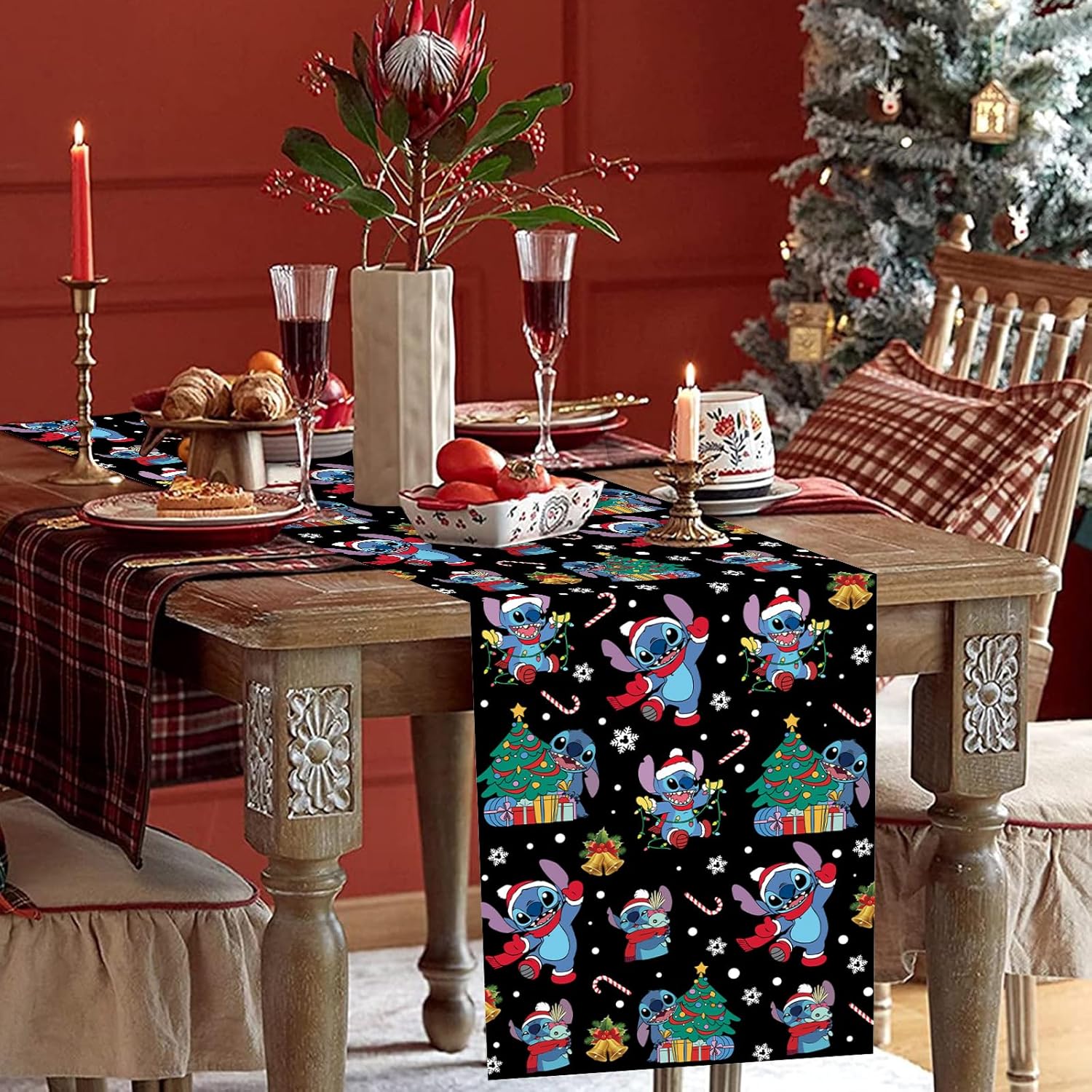Camino de mesa para el día de Navidad para festivales, decoración de Navidad para vacaciones, decoración de camino de mesa de comedor de cocina de