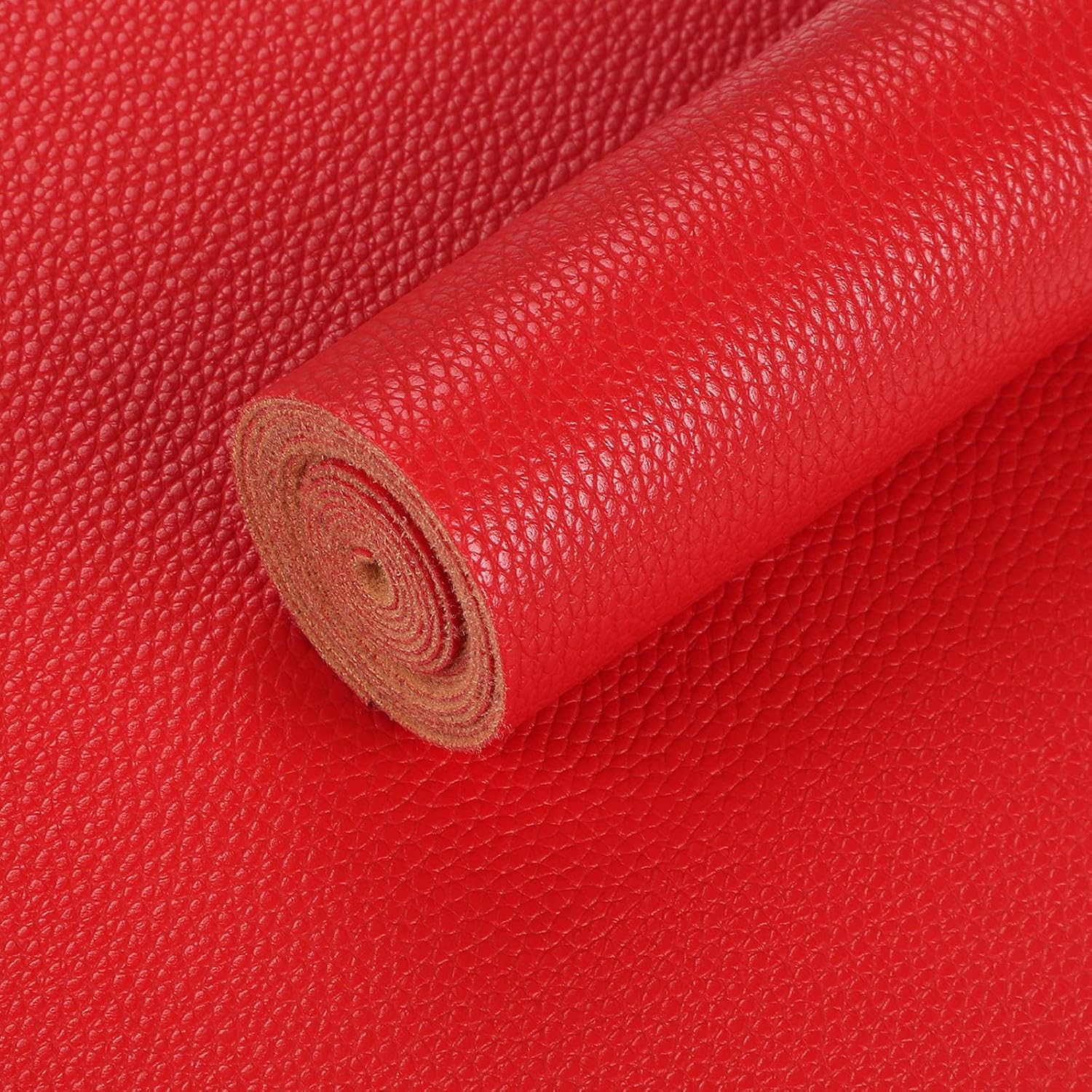 Hojas de piel sintética de color liso, tela de cuero con textura de lichi, perfectas para manualidades, proyectos hechos a mano, lazos para el