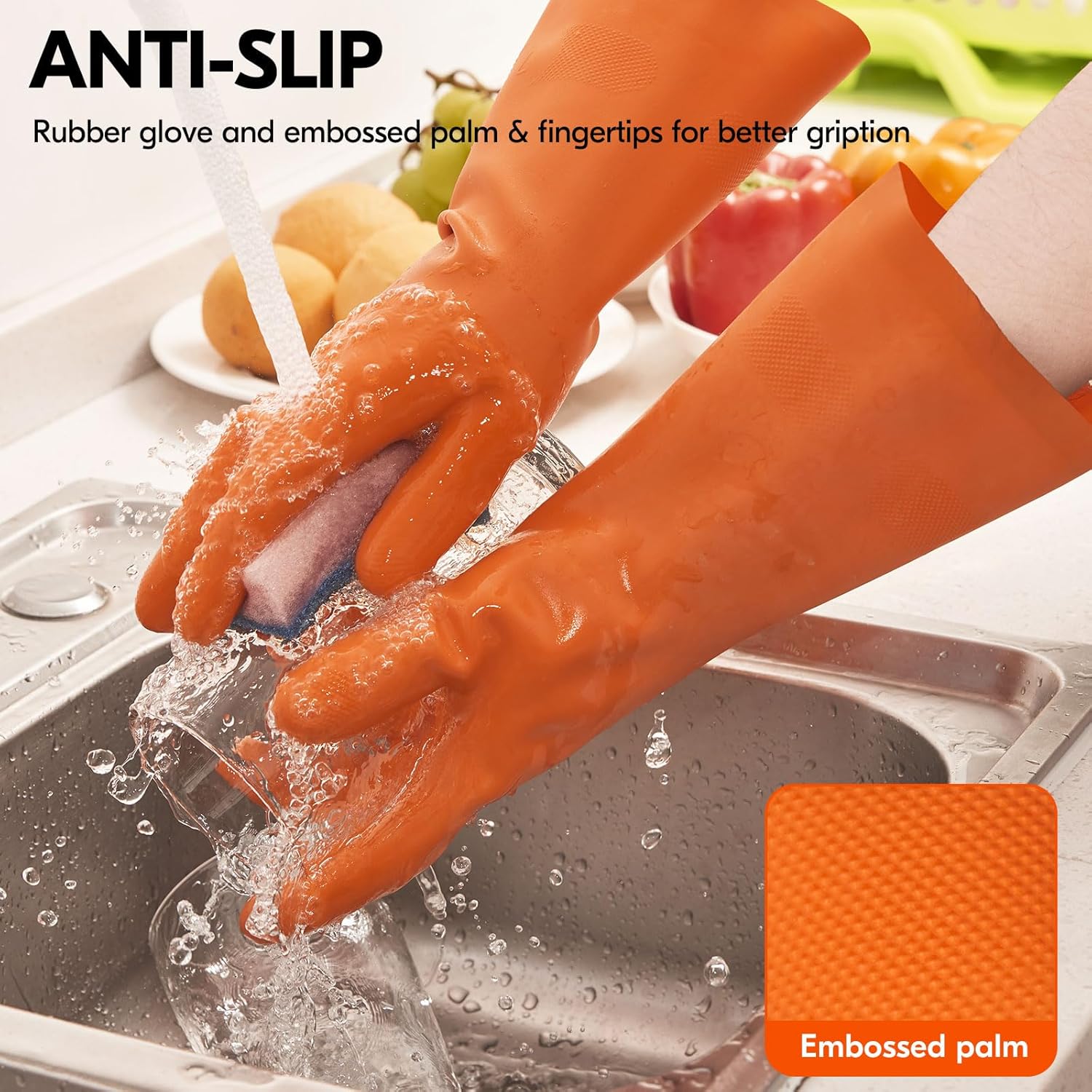 Vgo… Guantes de limpieza,Lavavajillas,Cocina,Resistente,Reutilizables