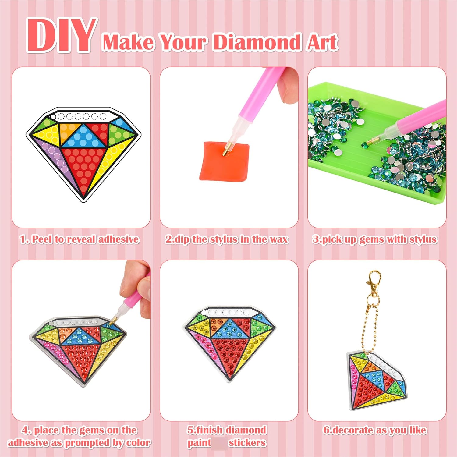 Libfx Kits de pintura de diamantes para niños, artes y manualidades para niños y niñas, ideas de regalo para niños de 8 a 12 años, 6 a 8 años,