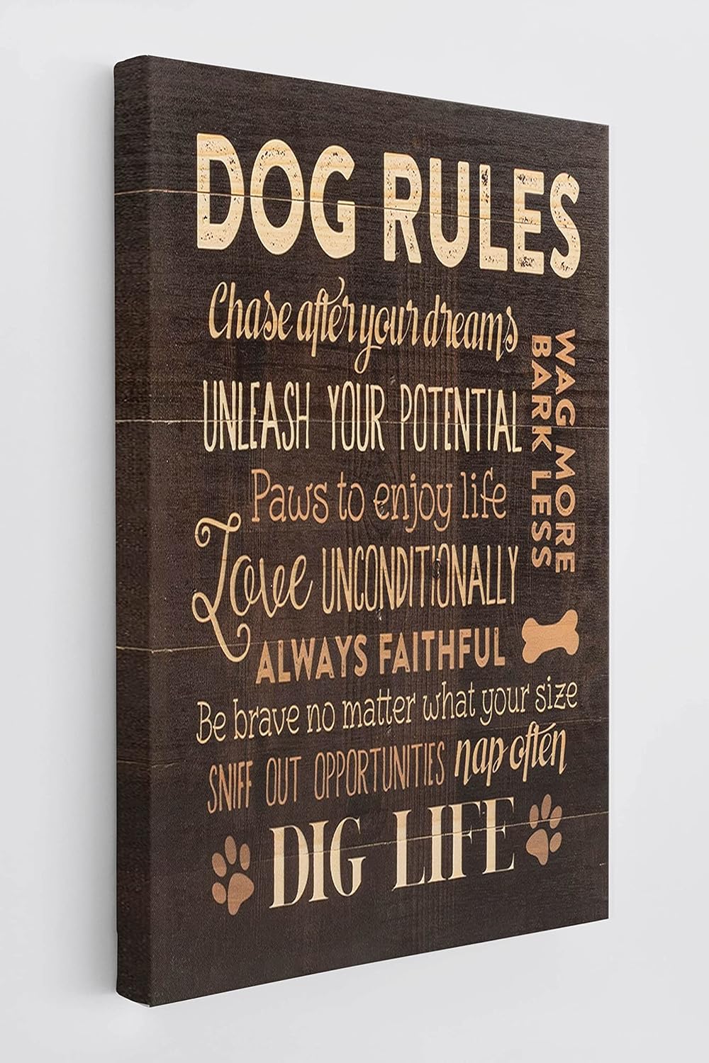 BXFAHZJ Dog Rules – Lienzo decorativo para pared, diseño de perro divertido de 11 x 14 pulgadas, decoración para habitación de perro, hogar,