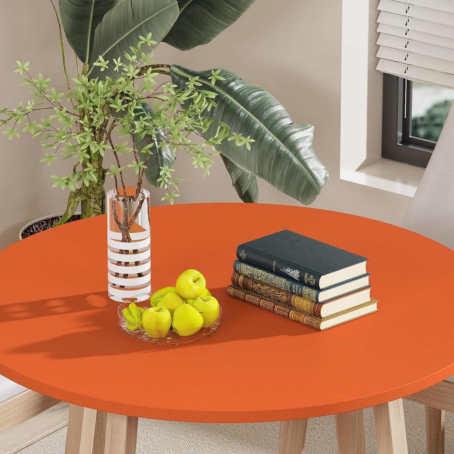 Papel tapiz autoadhesivo color naranja de 18 x 197 pulgadas, fácil de aplicar, papel tapiz para despegar y pegar, papel tapiz para reformar la mesa