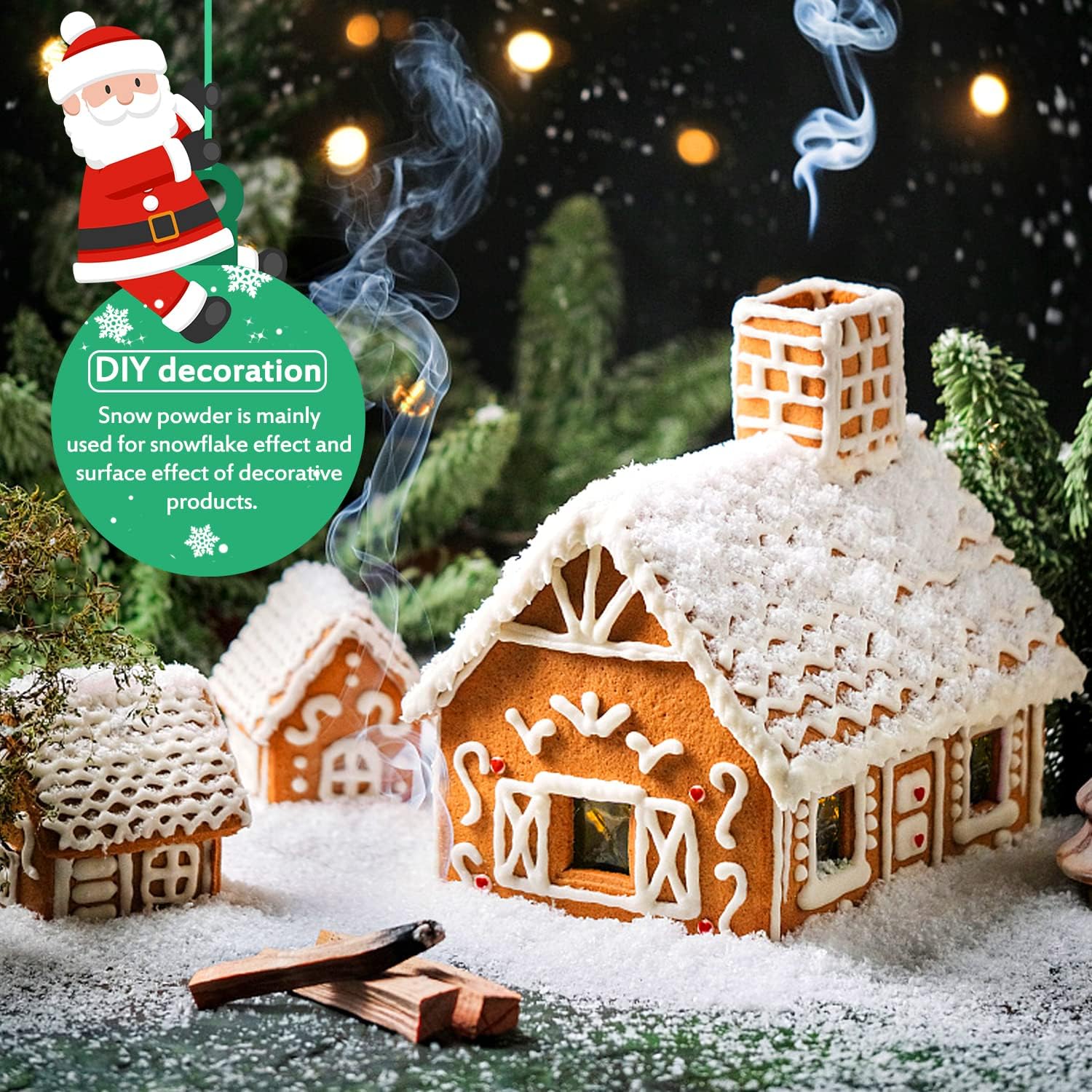 hatisan Decoración de nieve falsa de 23 onzas, nieve artificial para decoración de Navidad, nieve falsa para manualidades, exhibiciones de pueblo,