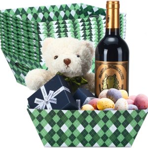 12 canastas de regalo a cuadros verdes de 9.8 x 6.5 pulgadas, cesta pequeña para regalo, cesta vacía con asa, cesta de regalo a granel, bandeja de 12 canastas de regalo a cuadros verdes de 9.8 x 6.5 pulgadas, cesta pequeña para regalo, cesta vacía con asa, cesta de regalo a granel, bandeja de