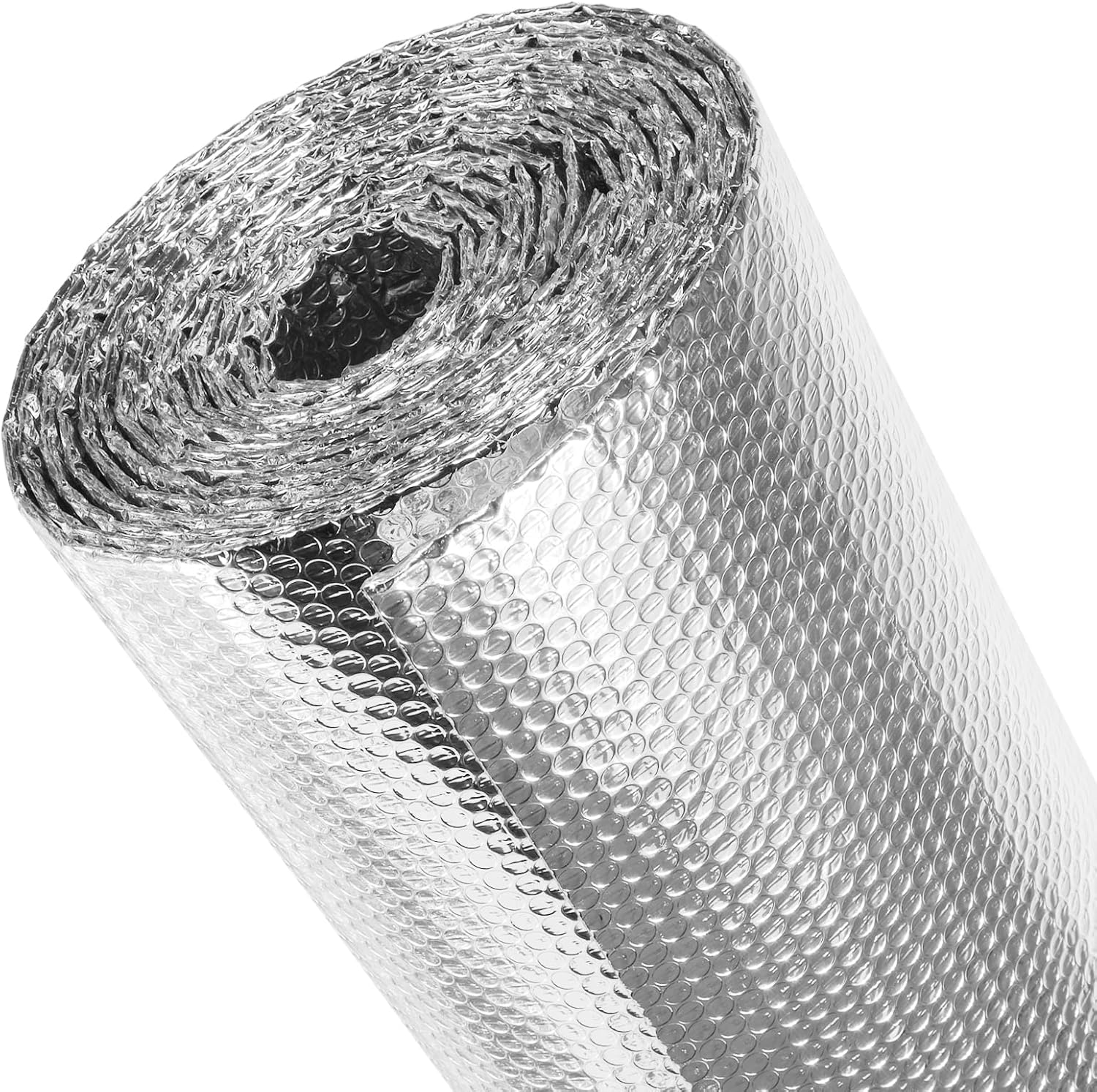fowong Lámina reflectante de doble cara de papel de aluminio con protección contra el calor, 48 pulgadas x 10 pies, tablero aislante de ventana de
