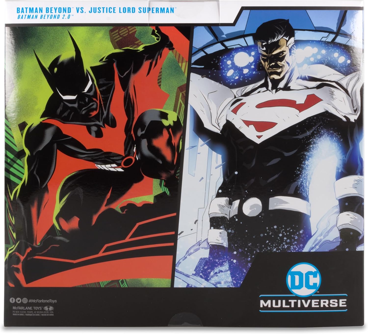 DC Multiverse – Figura de acción Batman Beyond de 2.0-7 pulgadas, Batman Beyond vs. Justice Lord Superman, paquete de 2 unidades