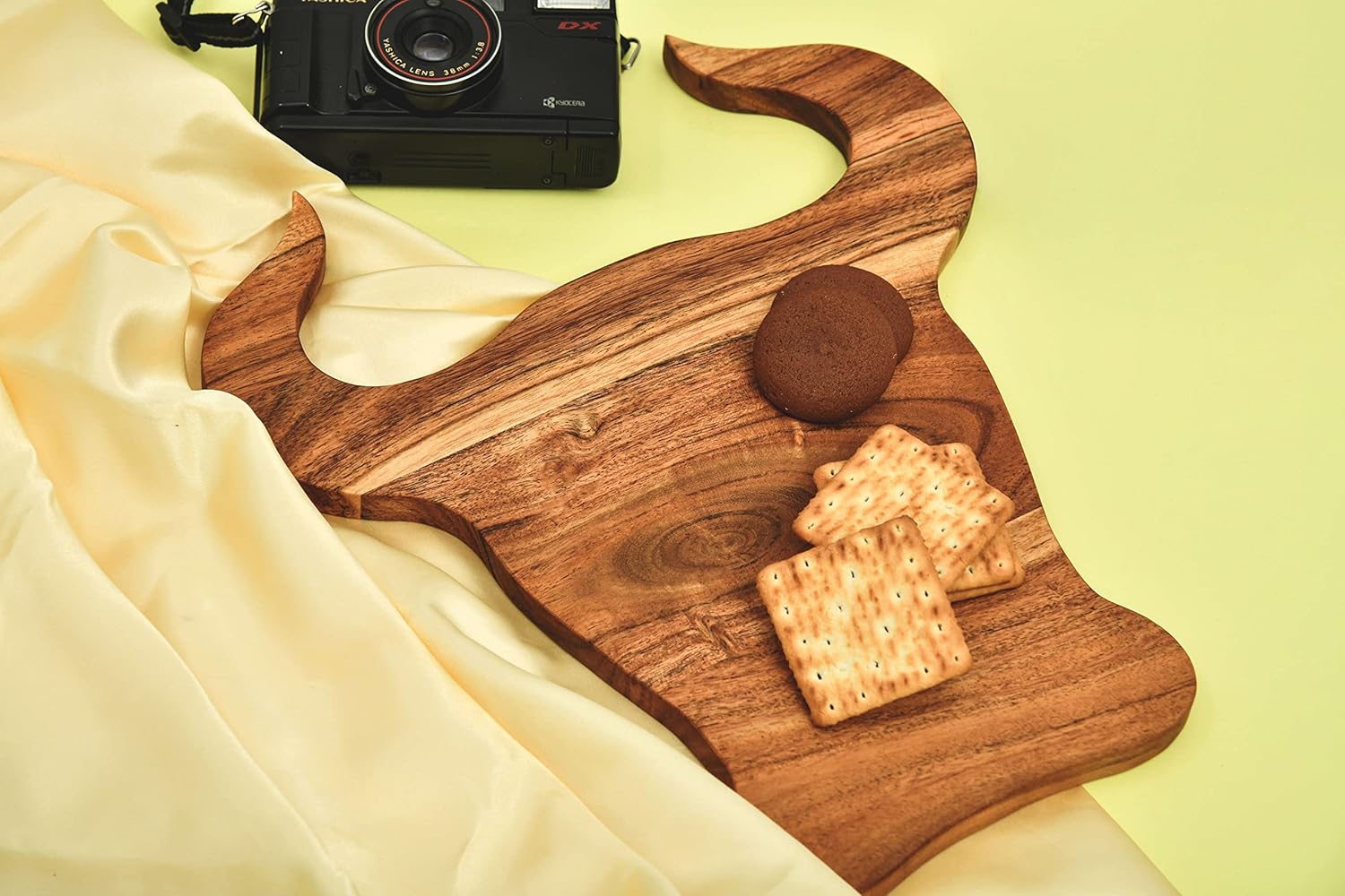 Treen Art Tabla de cortar de madera para cocina, 13 pulgadas de largo x 12 pulgadas de ancho, tablas de cortar de madera con forma de cabeza de