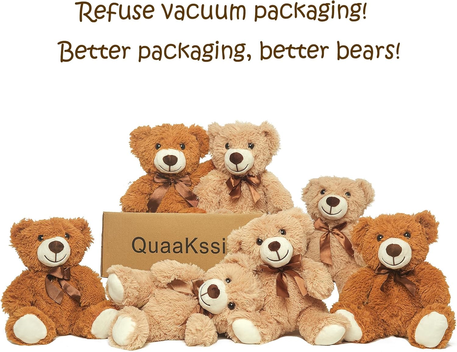 Ositos de peluche a granel, 12 paquetes de osos de peluche, regalo para niños y novias, osos de peluche de 13.5 pulgadas para Navidad, San Valentín,