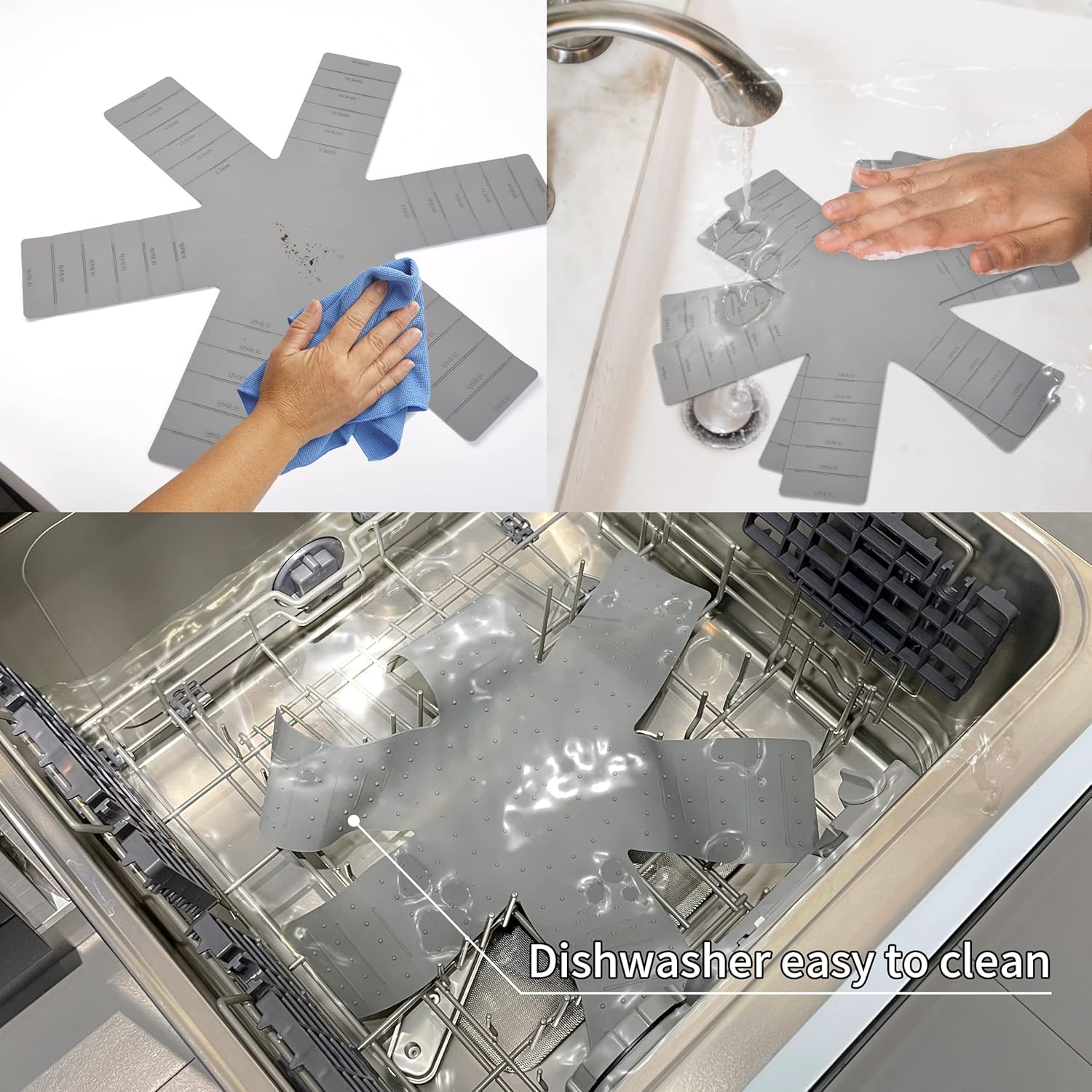 Protectores de ollas y sartenes para apilar, separadores de ollas, protectores de utensilios de cocina, paquete de 3, separadores antideslizantes y