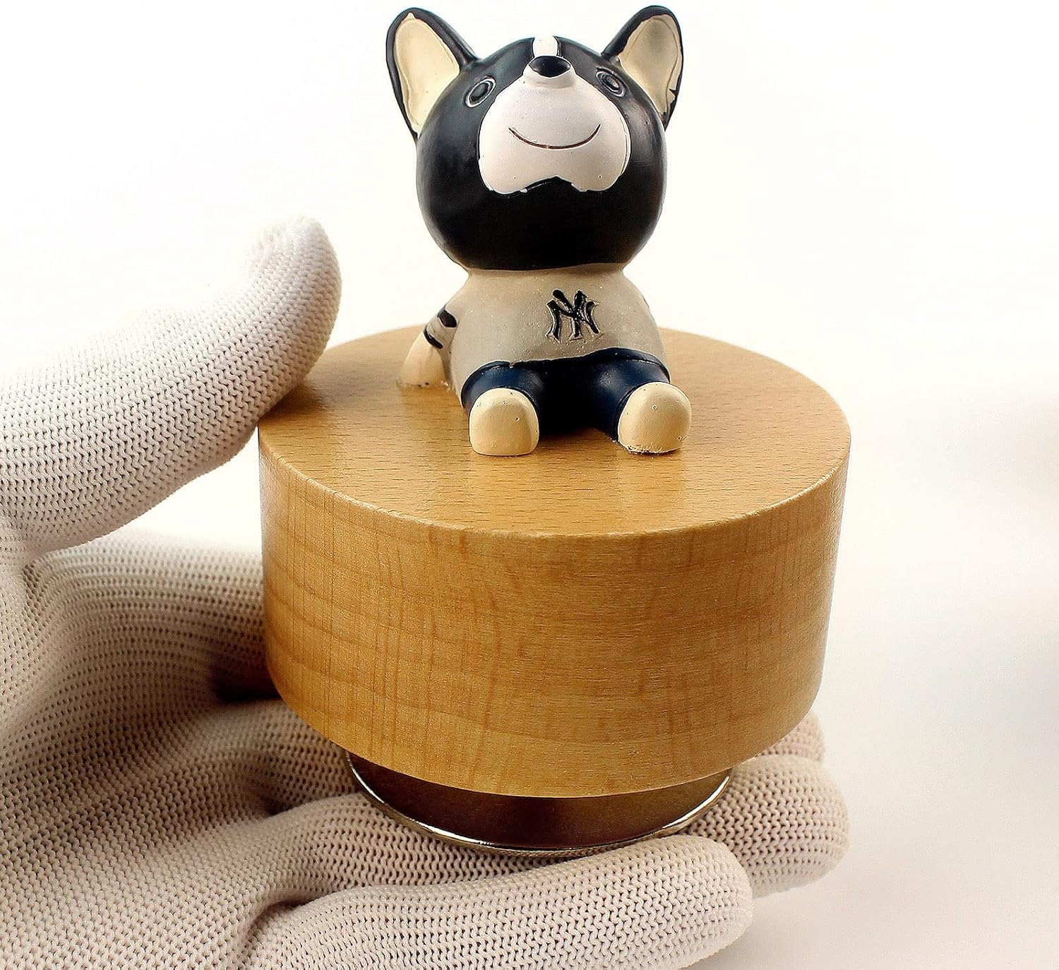 Caja de música mecánica de madera con diseño de animal, con texto en inglés “You are My Sunshine”, regalo para niños y niñas (ganado)