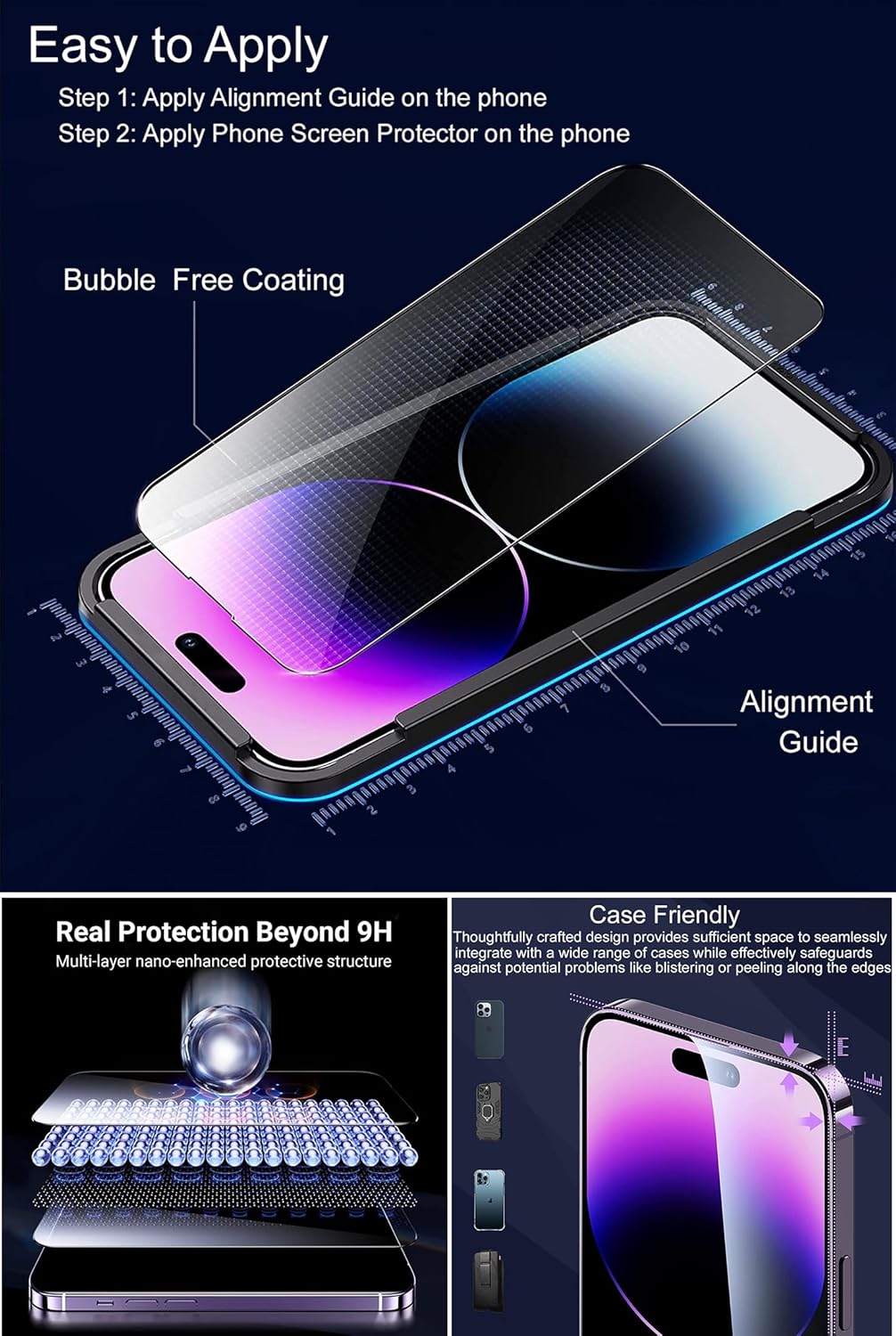 Xréel Platinum Shield compatible con iPhone 11 Pro Max, protector de pantalla de vidrio templado y protector de lente de cámara (paquete de 3),