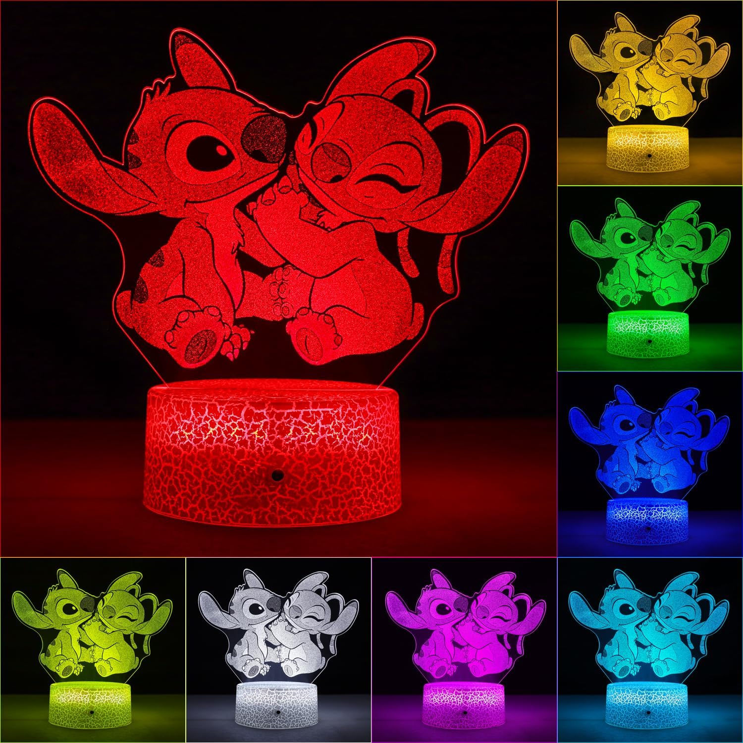 Lámpara de puntada, luz nocturna de puntada, regalos de puntada, luz de puntada, con control remoto y táctil inteligente, lámpara regulable, regalo