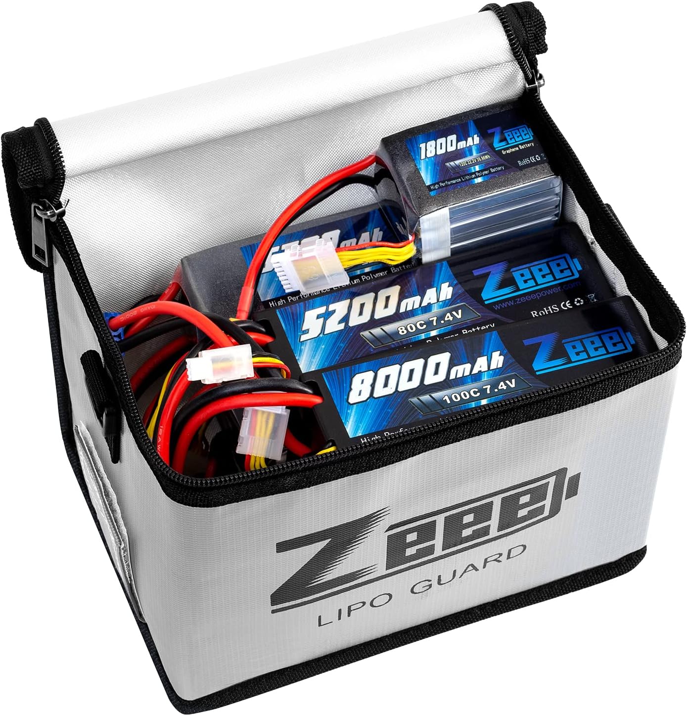 Zeee 7.2V 5000mAh RC NiMH Batería con Tamiya Plug 2 Pack Baterías con 1 unids Lipo Safe Bag Bolsa ignífuga a prueba de explosiones para carga de