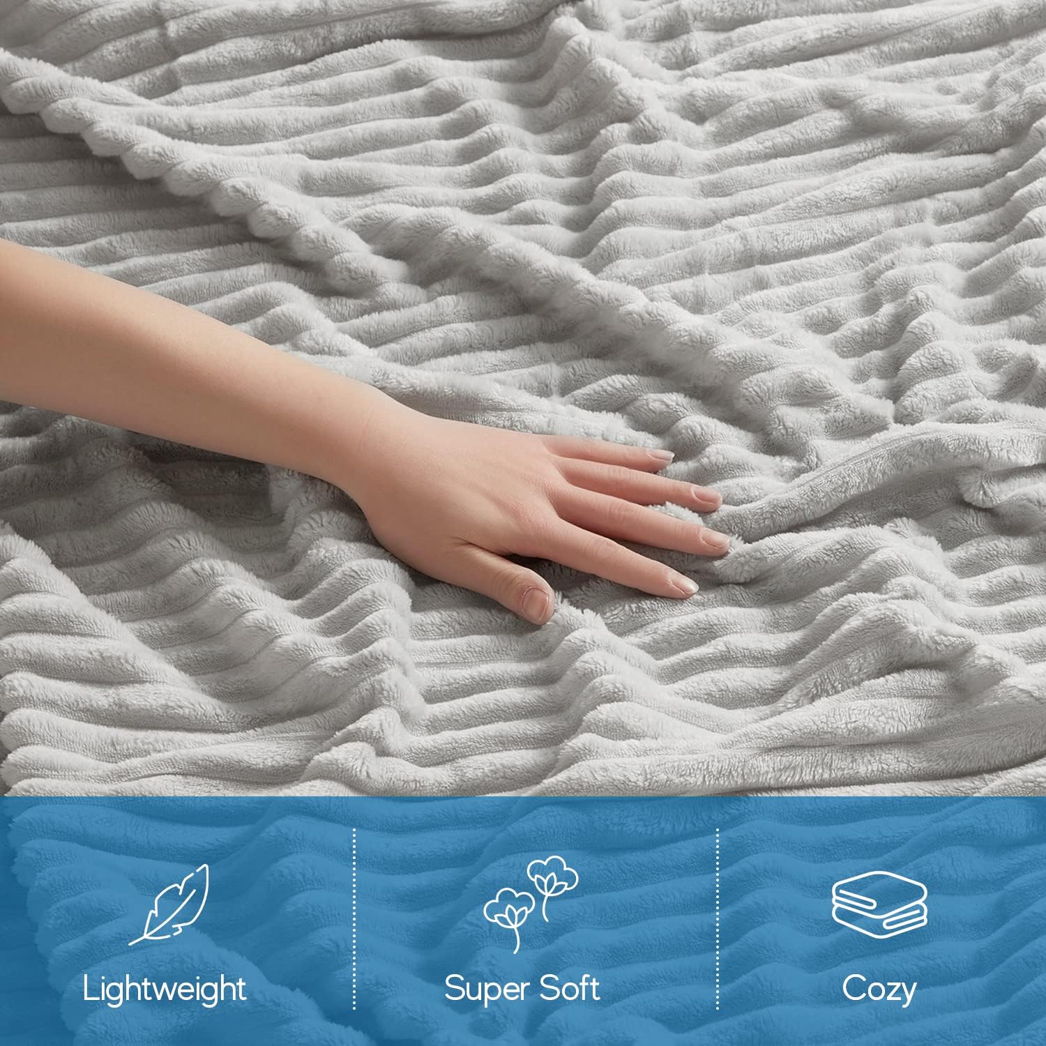 Nestl – Manta de forro polar de felpa cortada, tamaño manta, ligera y súper suave, mullida, para cama , lavable a máquina, 50×60 pulgadas, color