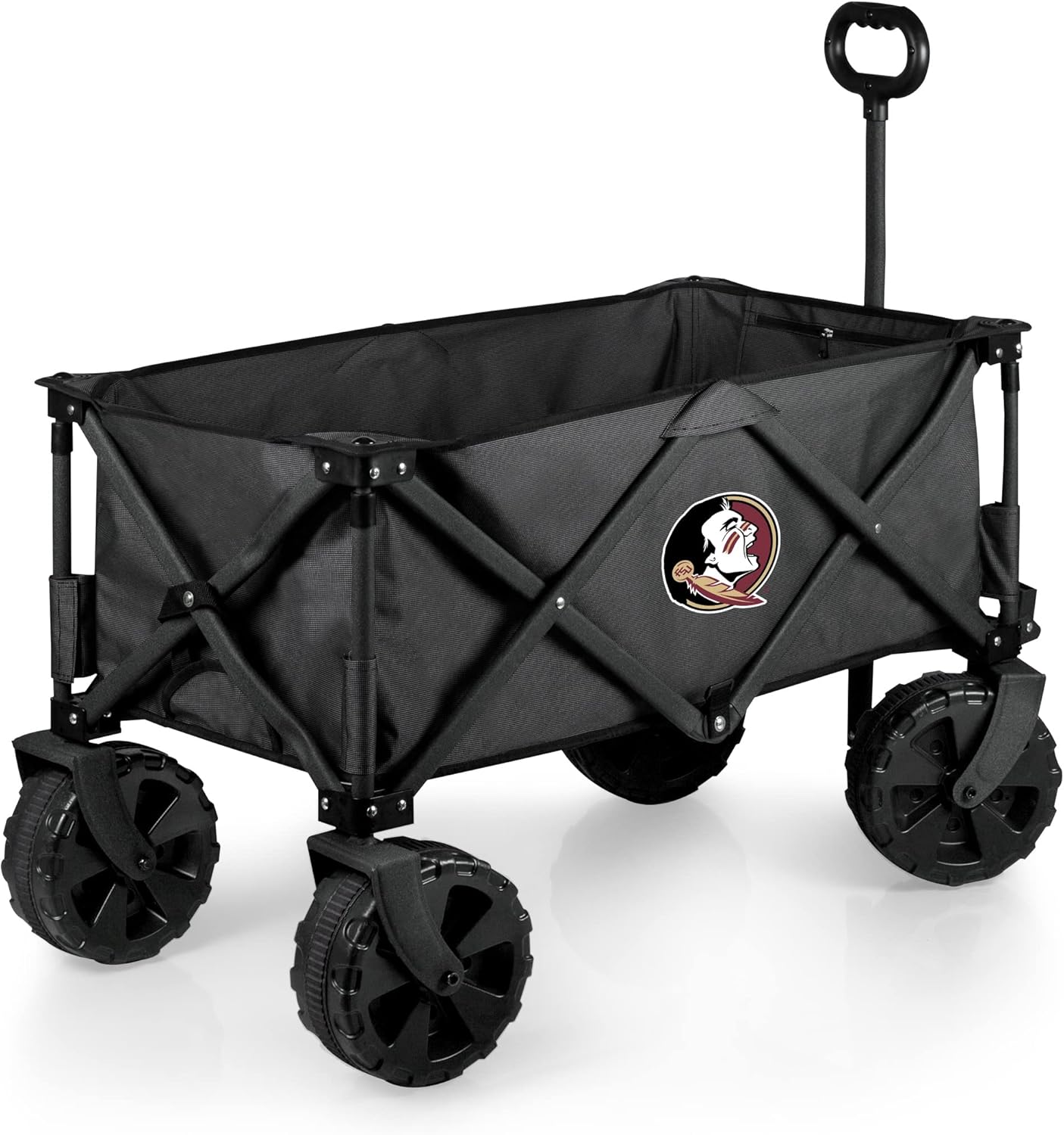 PICNIC TIME NCAA Adventure Wagon Elite – Vagón de playa plegable todo terreno con ruedas grandes, tapa superior de mesa y forro suave para enfriar,