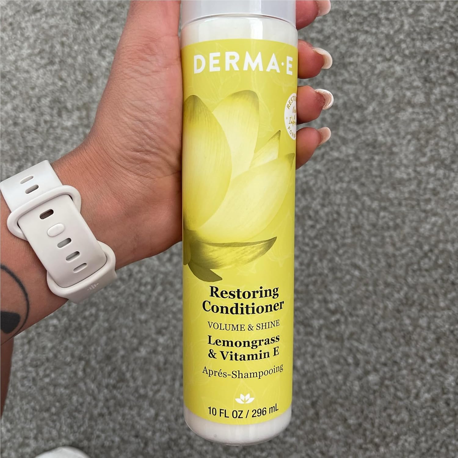 DERMA-E Acondicionador restaurador para volumen y brillo  Acondicionador voluminizador sin sulfato con citronela y vitamina E  Acondicionador