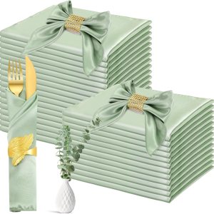 Paquete de 100 servilletas de tela de satén de 17 x 17 pulgadas para cena, hogar, boda, restaurante, cocina, eventos de fiesta de cumpleaños, Paquete de 100 servilletas de tela de satén de 17 x 17 pulgadas para cena, hogar, boda, restaurante, cocina, eventos de fiesta de cumpleaños,