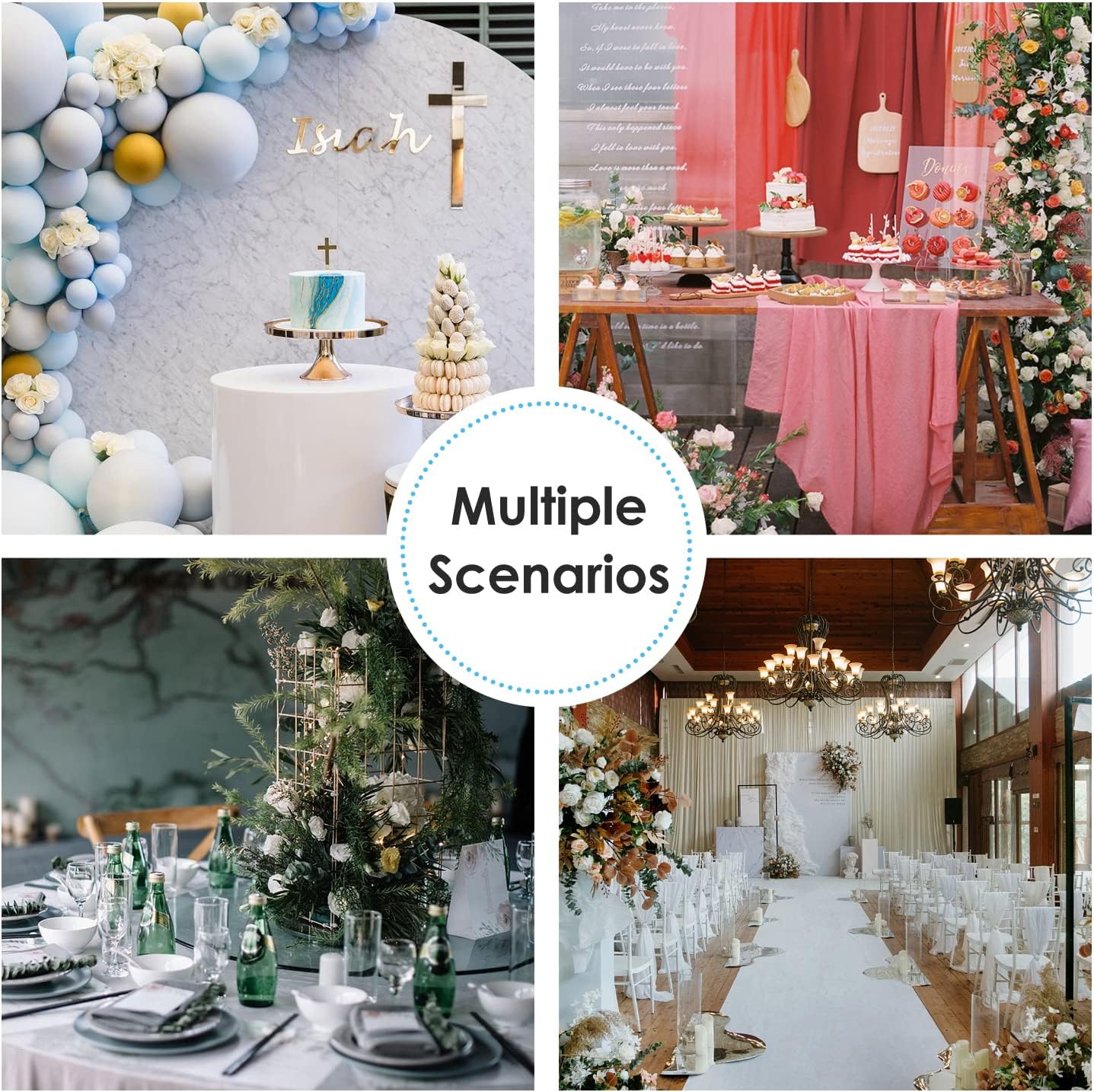 Fitable Mantel redondo de lentejuelas doradas de 90 pulgadas para fiestas, mantel redondo con purpurina brillante, para boda, baby shower,