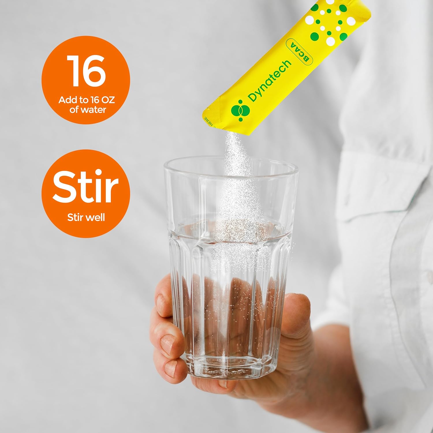 Dynatech BCAAs – Polvo de electrolitos de hidratación de sodio y azúcar, menos y múltiples vitaminas, práctico para llevar, sin OMG, mezcla de