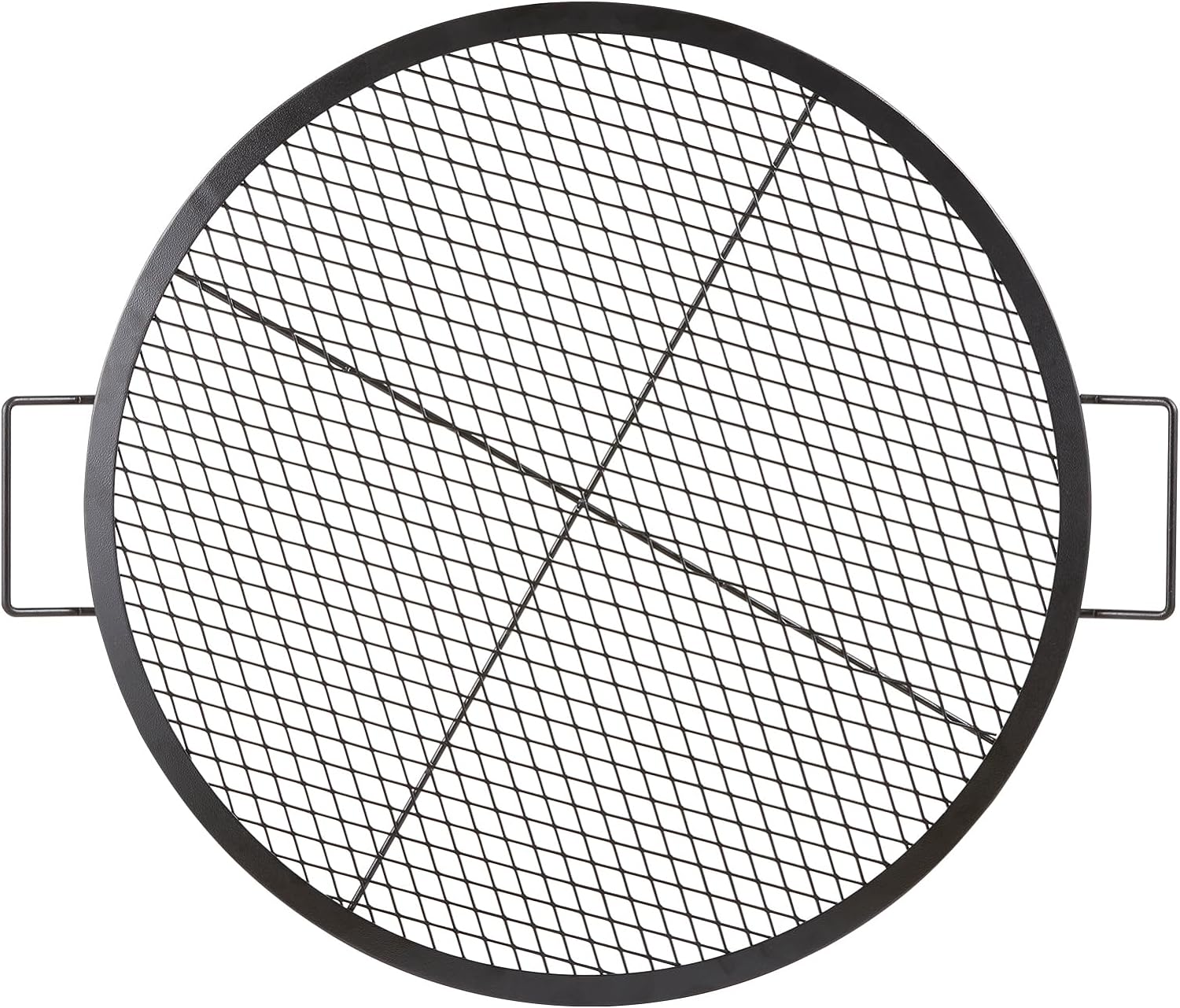 VEVOR X-Marks – Rejilla para fogata, parrilla de cocción redonda, parrilla de acero resistente con mango y cable de soporte, utensilios de cocina