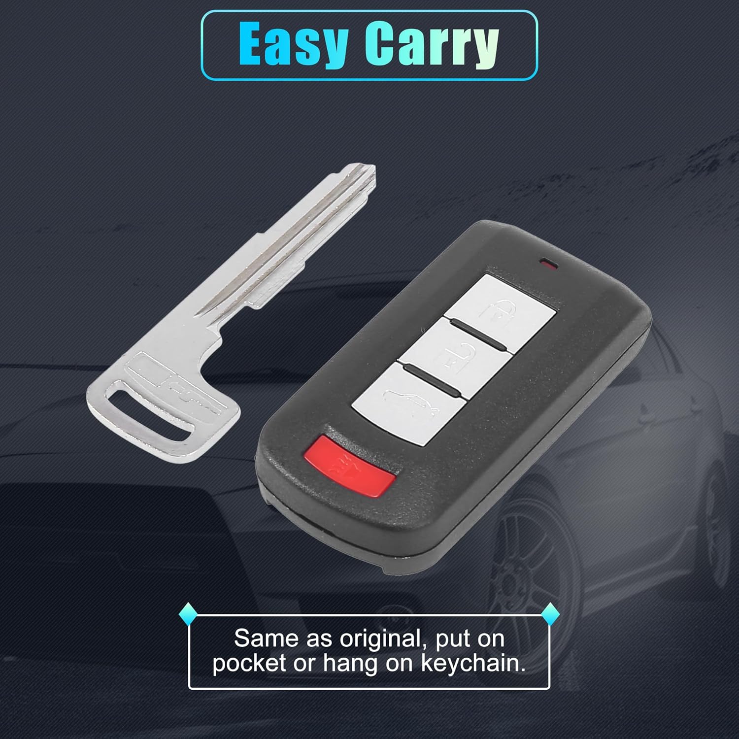 X AUTOHAUX 2 unids 315Mhz OUC644M-KEY-N Reemplazo de llave remoto de entrada sin llave para Mitsubishi Lancer 2008-2017 8637A228 8637B885