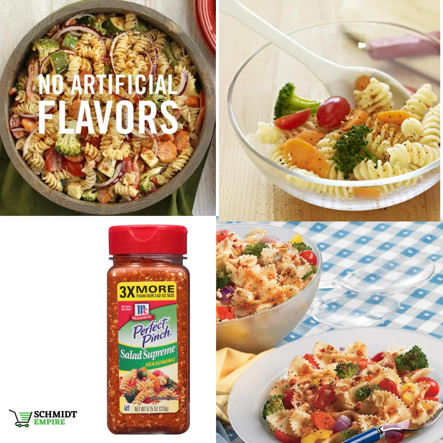 McCormick Perfect Pinch Salad Supreme Seasoning, 8.25 onzas de especias y condimentos mixtos + 1 protector de tarjeta SchmiidtEmpire + adhesivo