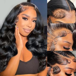 cixhygsa Wear and Go – Pelucas de cabello humano con encaje frontal sin pegamento, pelucas de cabello humano ondulado prearrancado, sin pegamento, cixhygsa Wear and Go – Pelucas de cabello humano con encaje frontal sin pegamento, pelucas de cabello humano ondulado prearrancado, sin pegamento,