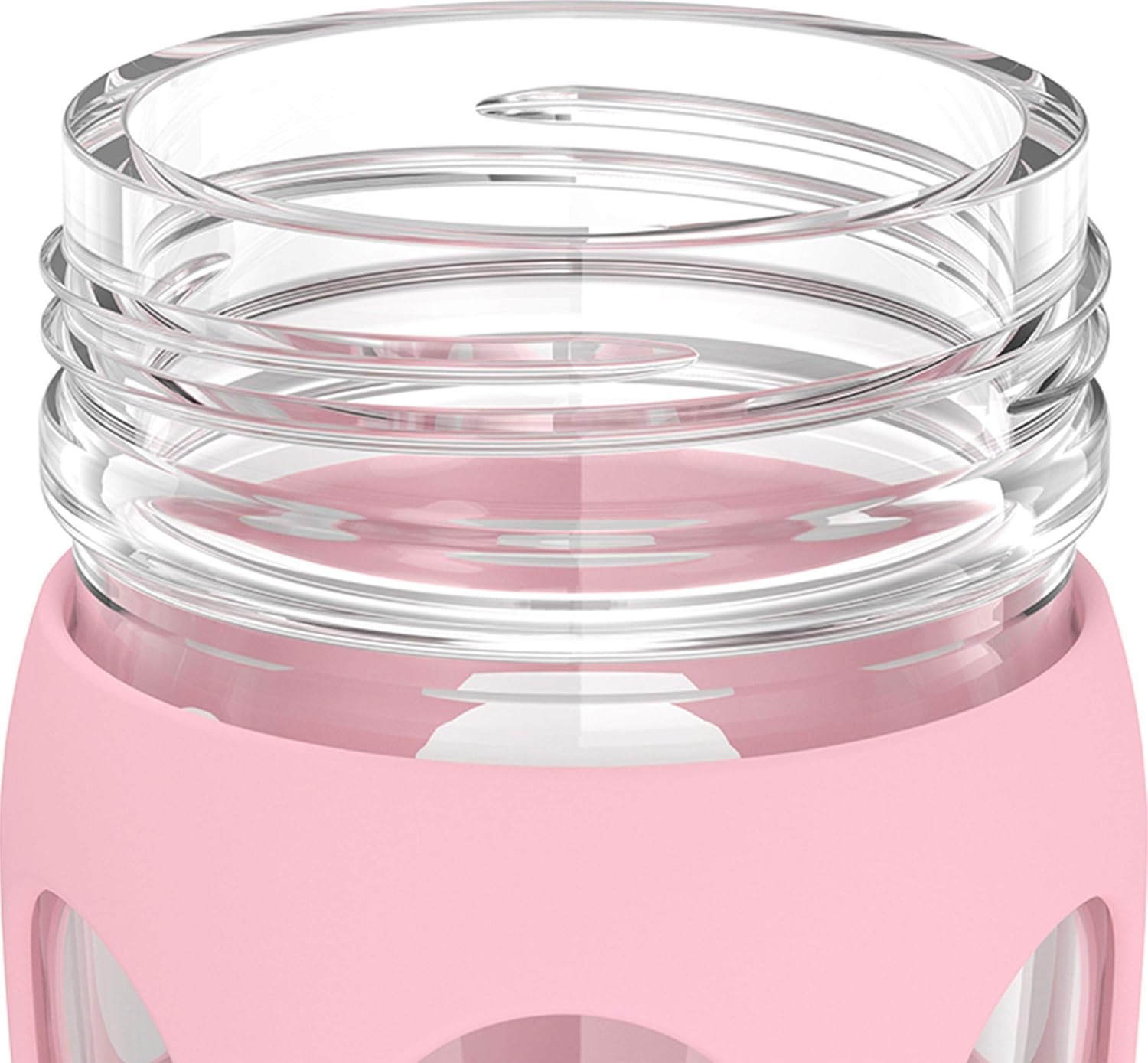 Lifefactory Botella de agua de vidrio de 22 onzas con tapa abatible activa y funda protectora de silicona, rosa del desierto