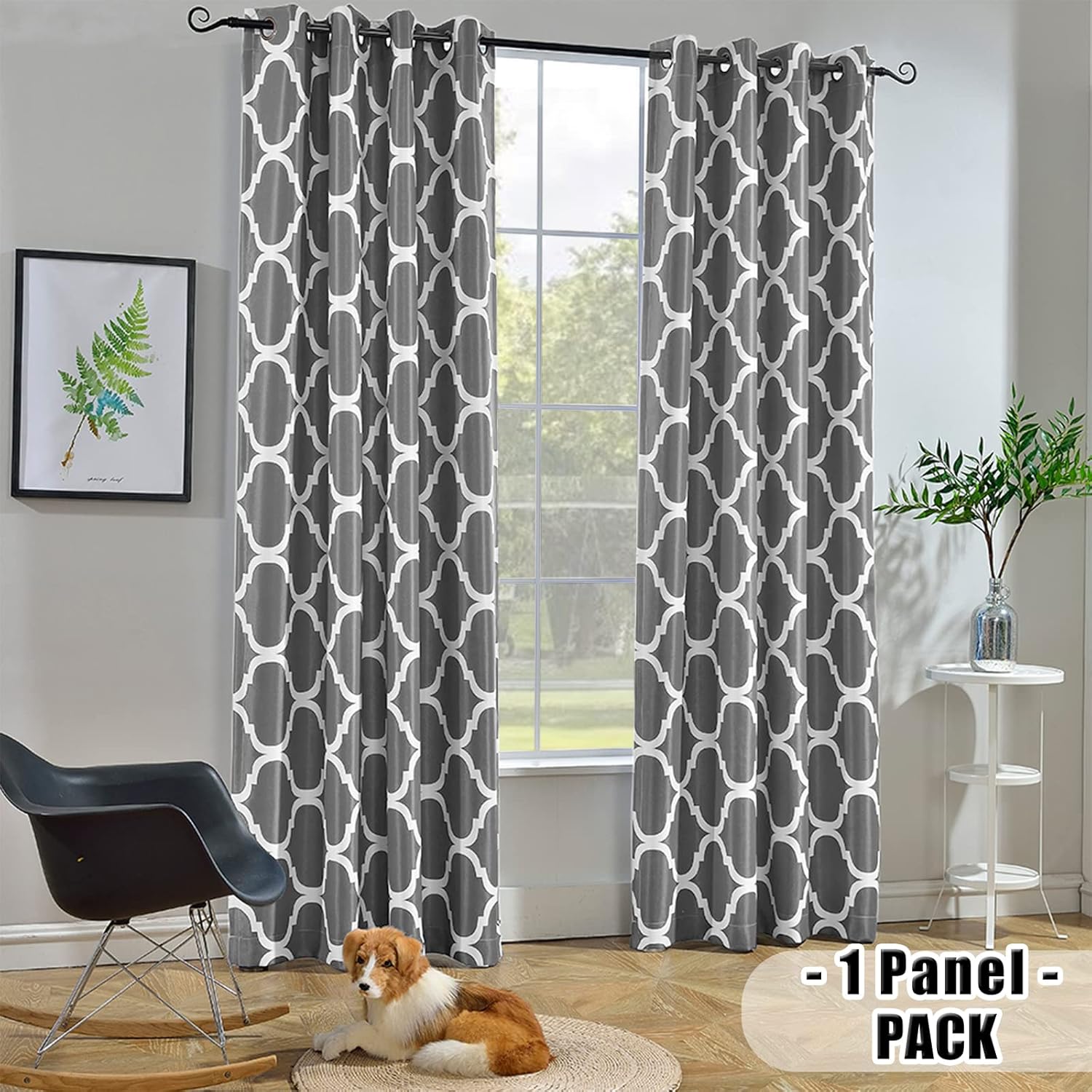 Melodieux Cortina opaca con ojales para oscurecer la habitación, estilo marroquí, para dormitorio, cocina, ventanas pequeñas, 52 x 45 pulgadas,