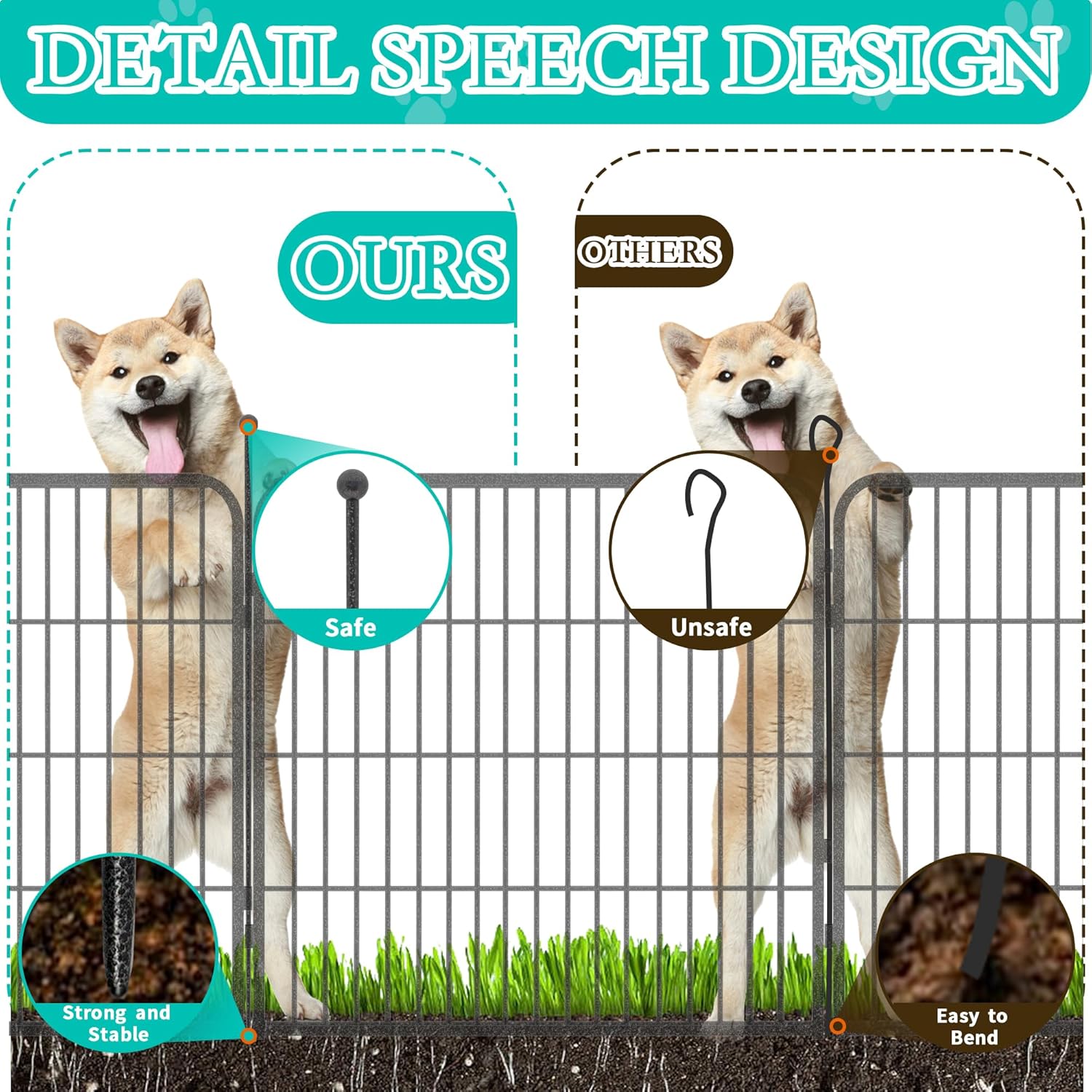 Valla decorativa de jardín plegable para decoración de patio, cama de flores, paneles de sección de barrera de animales, borde de valla de jardín de