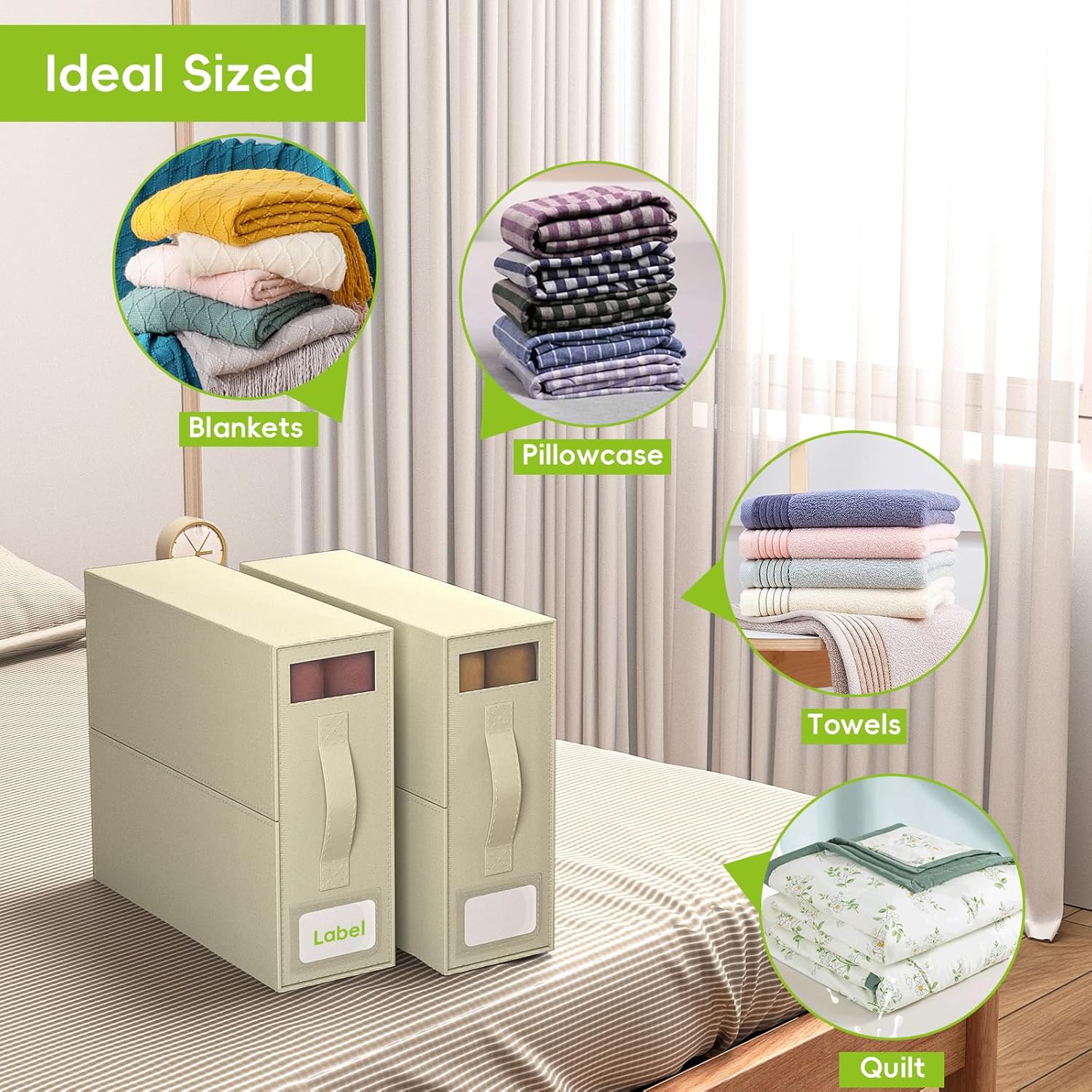 SheetCube – Juego de sábanas organizador de 4 unidades (tamaño Queen o King) con caja de almacenamiento plegable, organizador de ropa de cama para
