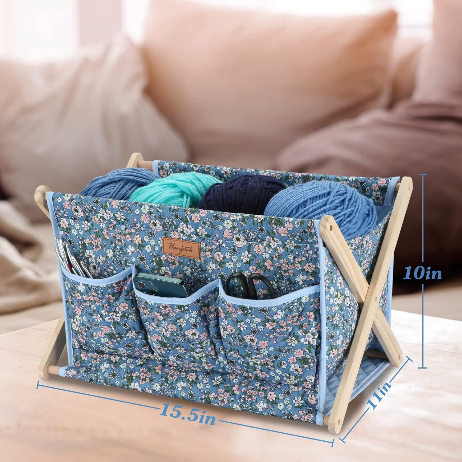 Yarn Caddy – Organizador de almacenamiento de hilo de gran tamaño para madejas de hilo, organizador para ganchillos, agujas de tejer, otros