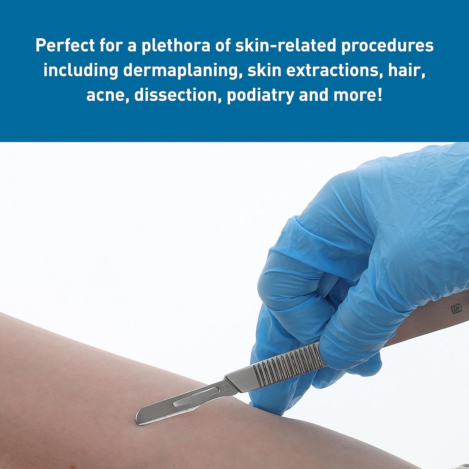 BodyMed Cuchillas de dermaplaning #10R en acero al carbono, 100 piezas – Estériles para procedimientos quirúrgicos, cuidado de la piel, depilación y