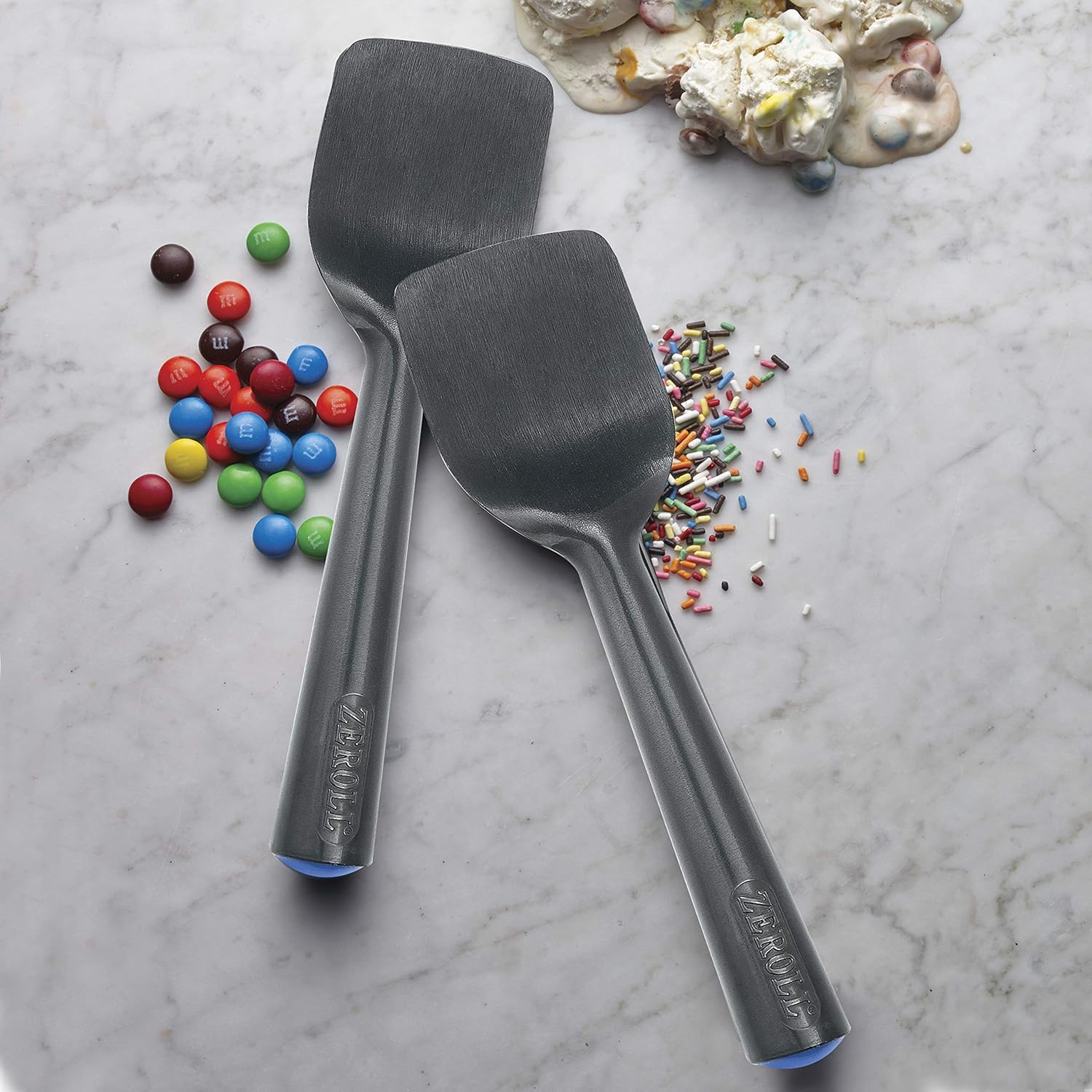 Zeroll 1065FS-ZT Zelato Tubmate – Pala de gelato de aluminio original para nivelar tinas de nivelación, embalaje y mezcla a mano, mango relleno de