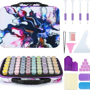 POLRAI Contenedores de almacenamiento de pintura de diamantes con 60 ranuras, accesorios de pintura de diamantes, accesorios de arte de diamantes y POLRAI Contenedores de almacenamiento de pintura de diamantes con 60 ranuras, accesorios de pintura de diamantes, accesorios de arte de diamantes y