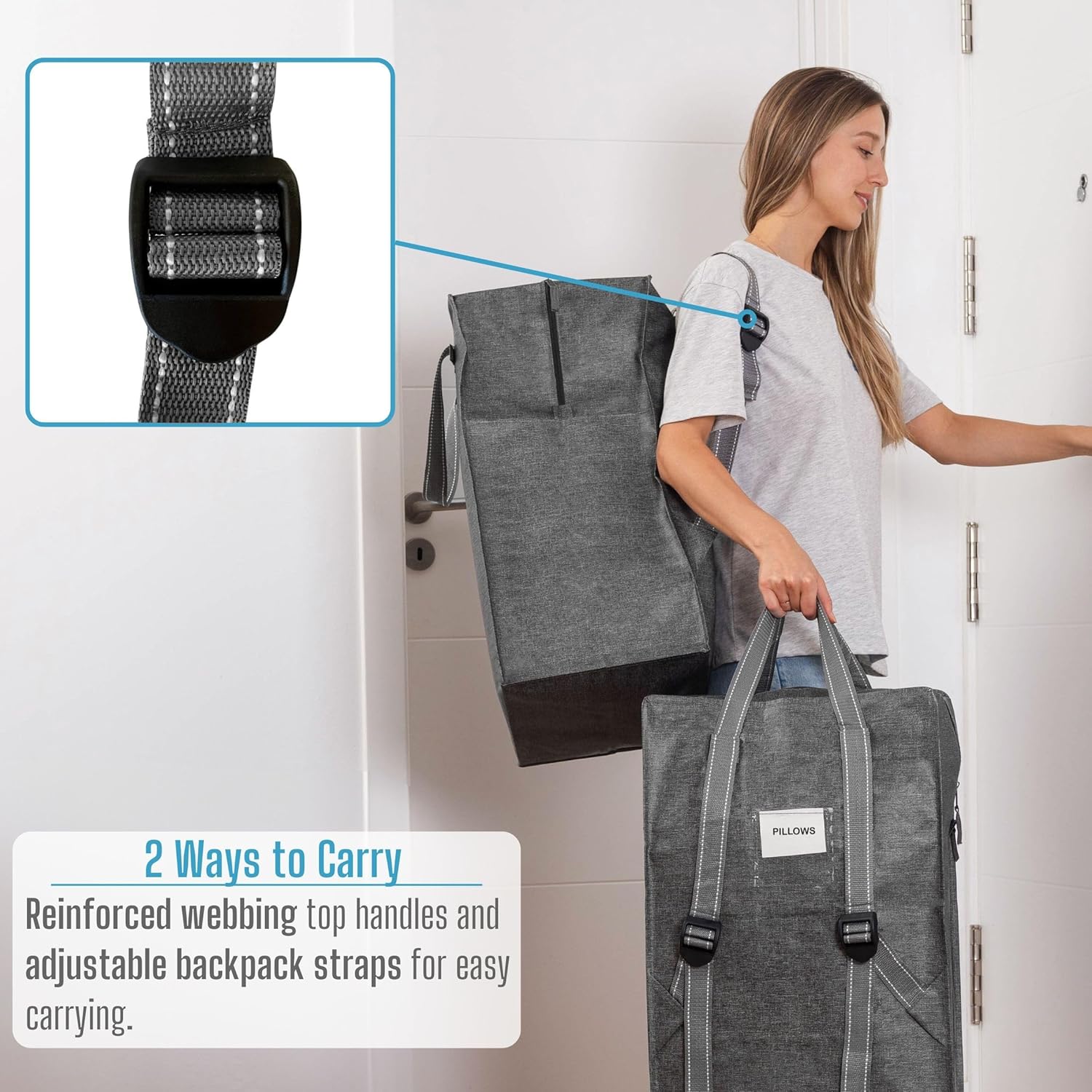 VENO Bolsas de mudanza con correas ajustables para mochila, suministros de mudanza, alternativas de cajas de mudanza, bolsas de embalaje