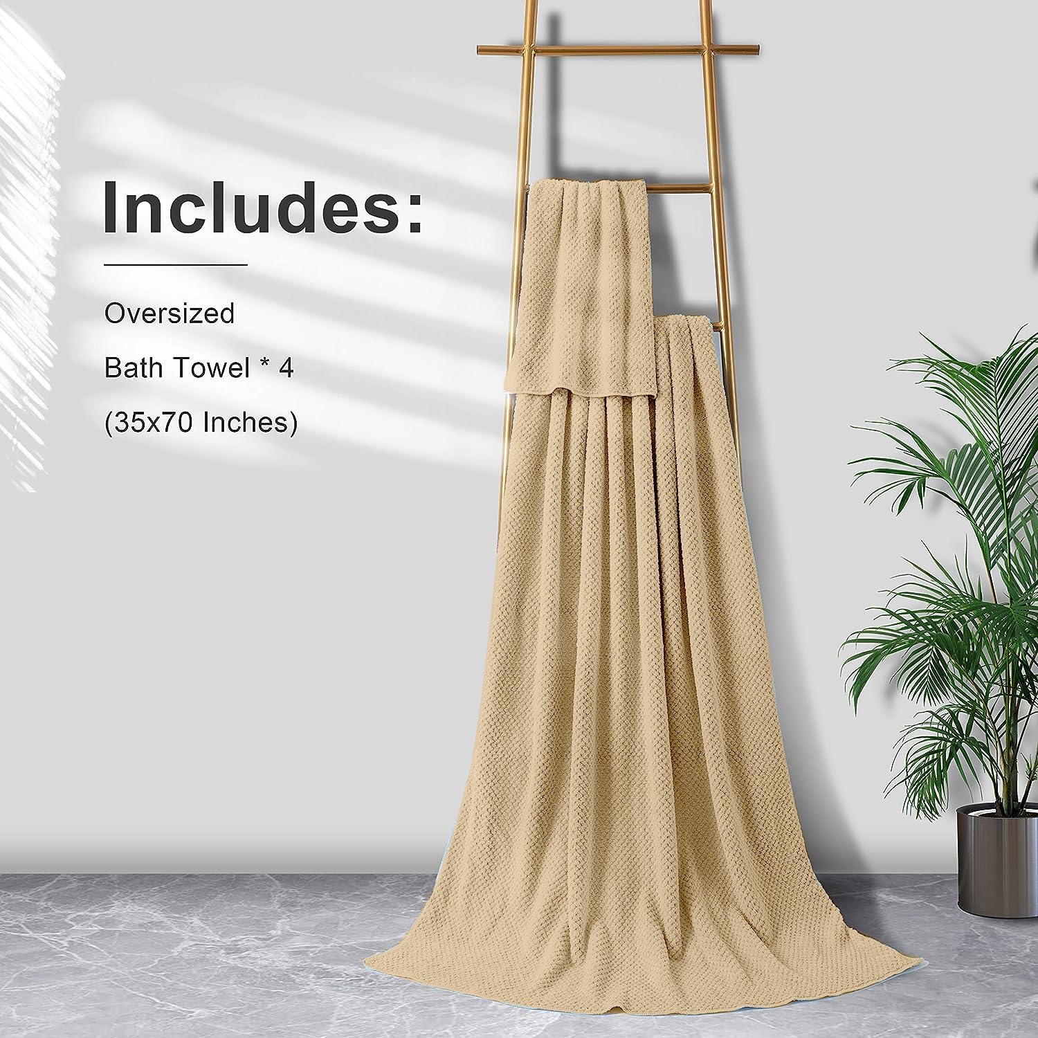 Juego de toallas de baño extra grandes de 35 x 70 pulgadas, juego de toallas de baño de gran tamaño, microfibra grande, de secado rápido, ligeras,