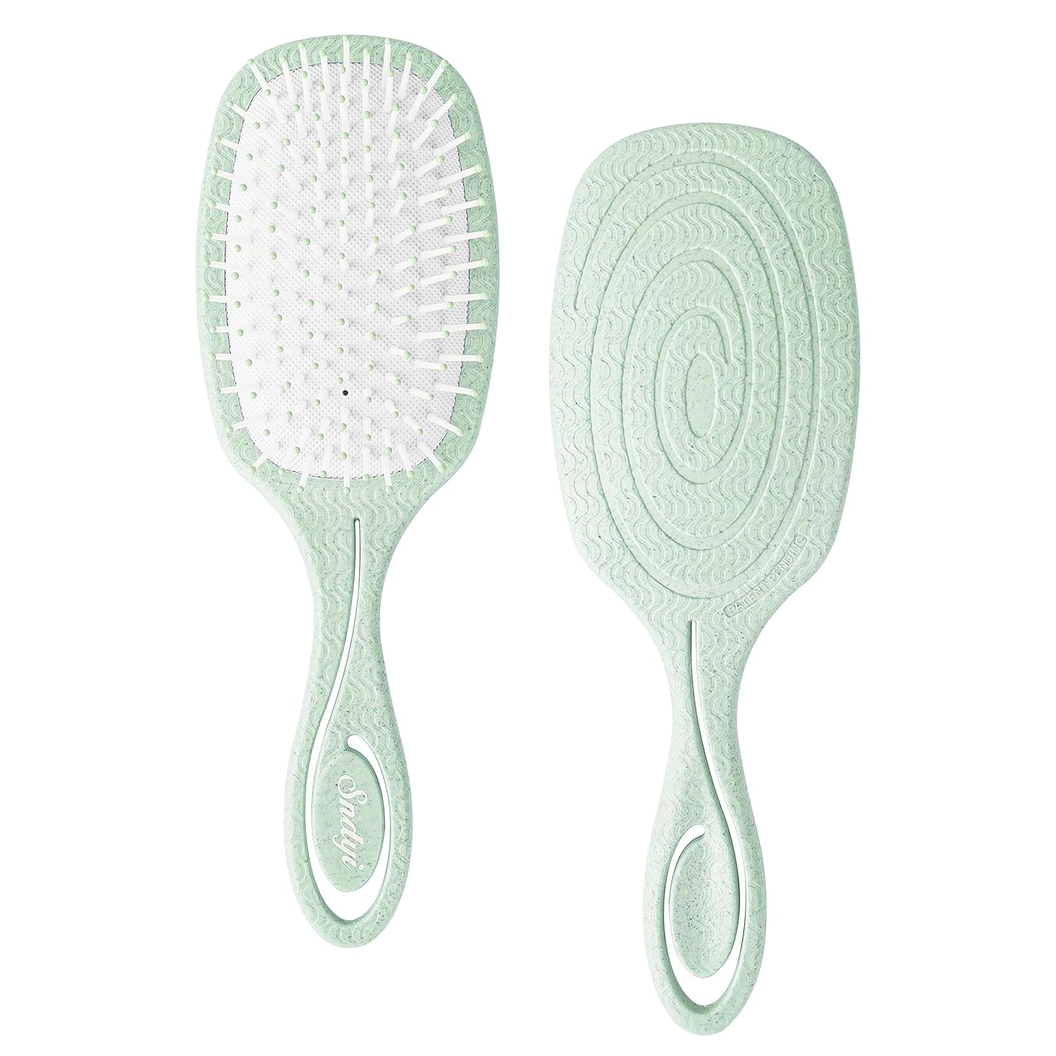 Sndyi Cepillo desenredante, cepillo desenredante de paja de trigo natural con cojín de aire suave, cepillo desenredante de cabello sin dolor,