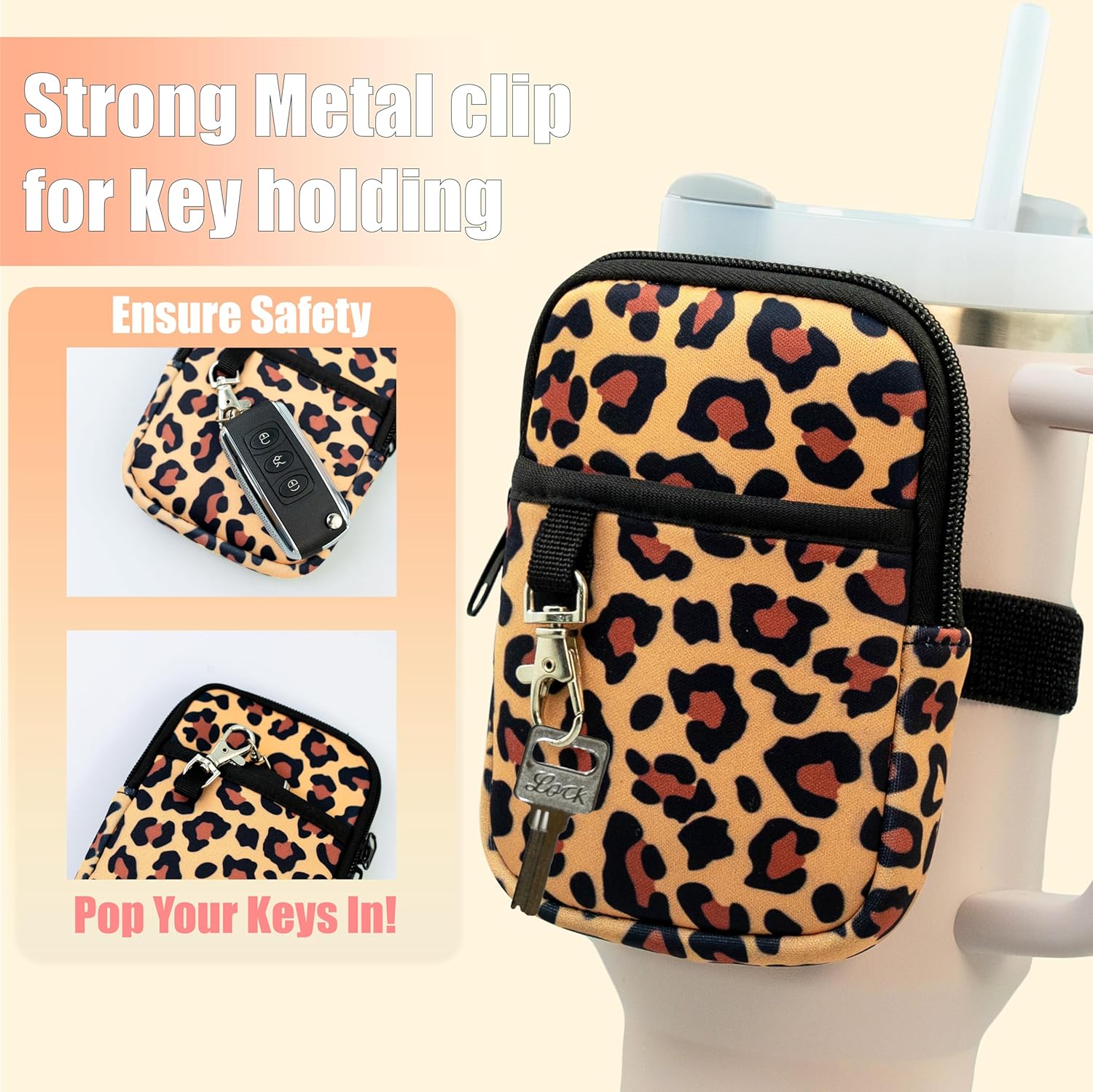 Axolotl Stanley Cup – Bolsa para botella de agua con llavero, accesorios para vasos Stanley de 3040 onzas con asa, vaso Stanley